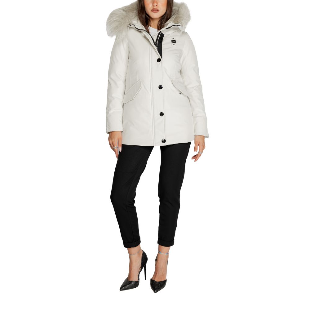 Blauer Weißer Polyester-Parka
