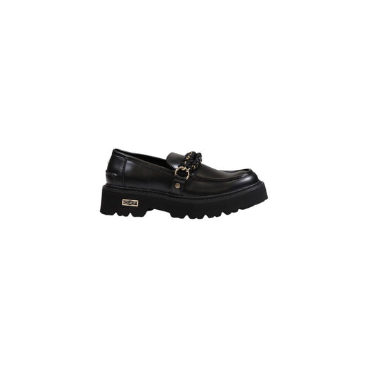 Cult Schwarze Lederplattform
