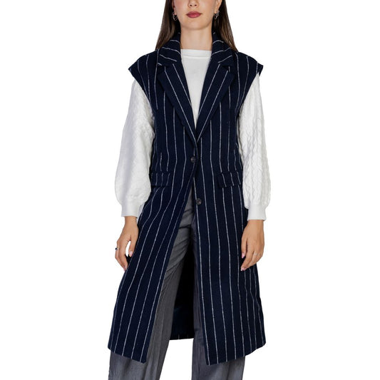 ICHI Blaue Polyester Sleveless Jacke