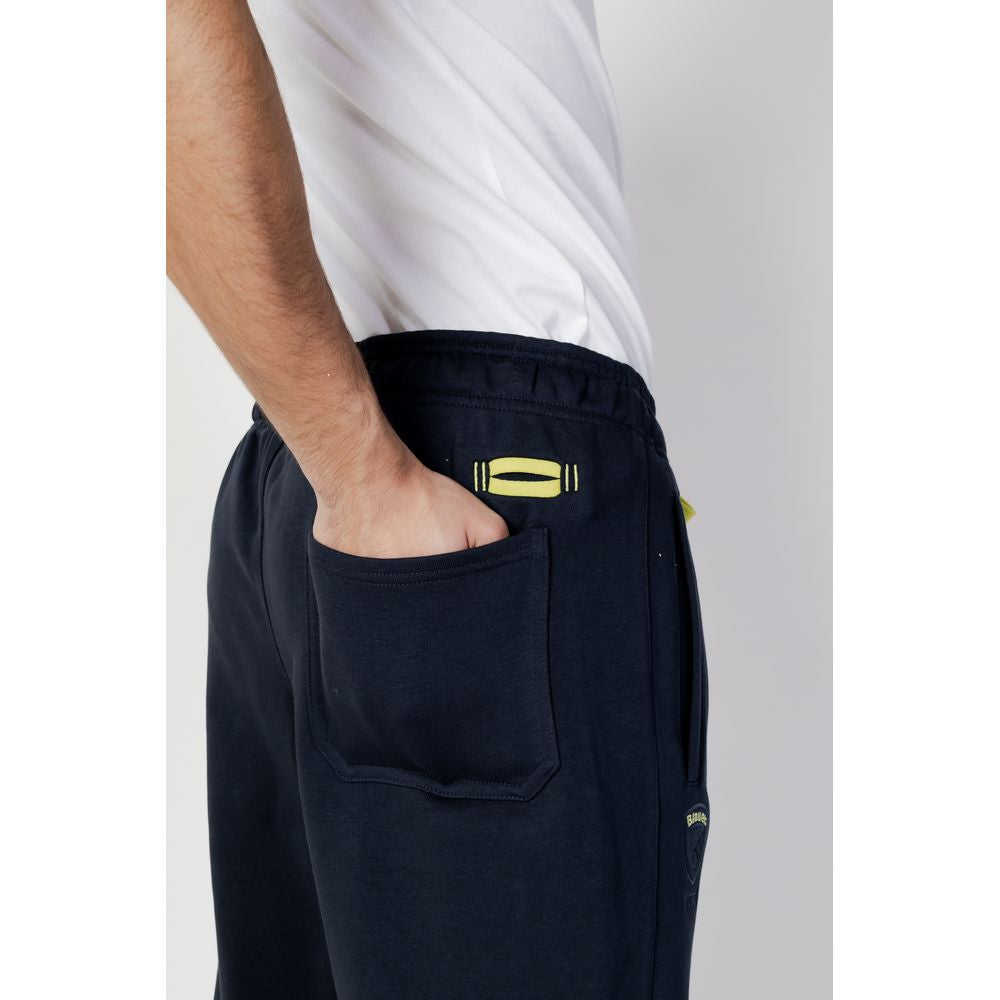 Blauer Blaue Baumwoll-Jogger Workout-Hose