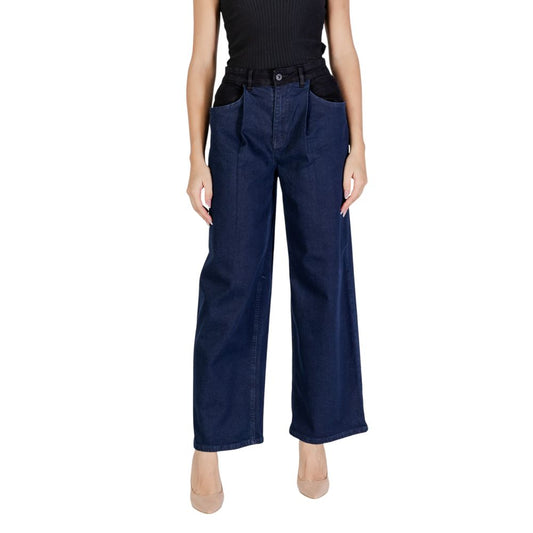 ICHI Blaue Baumwollhose