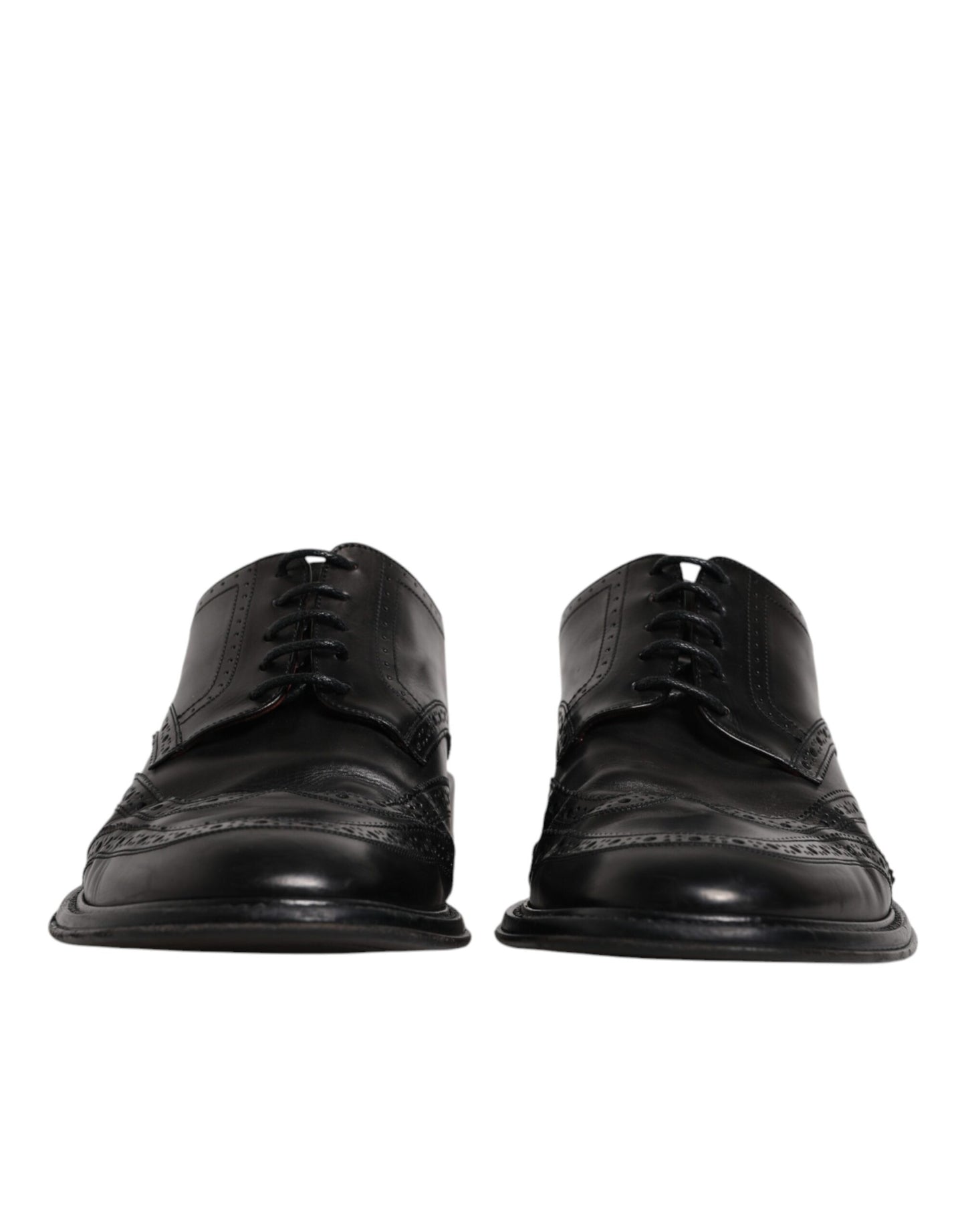 Dolce & Gabbana Schwarzes Leder Derby Wingtip Formelle Schuhe