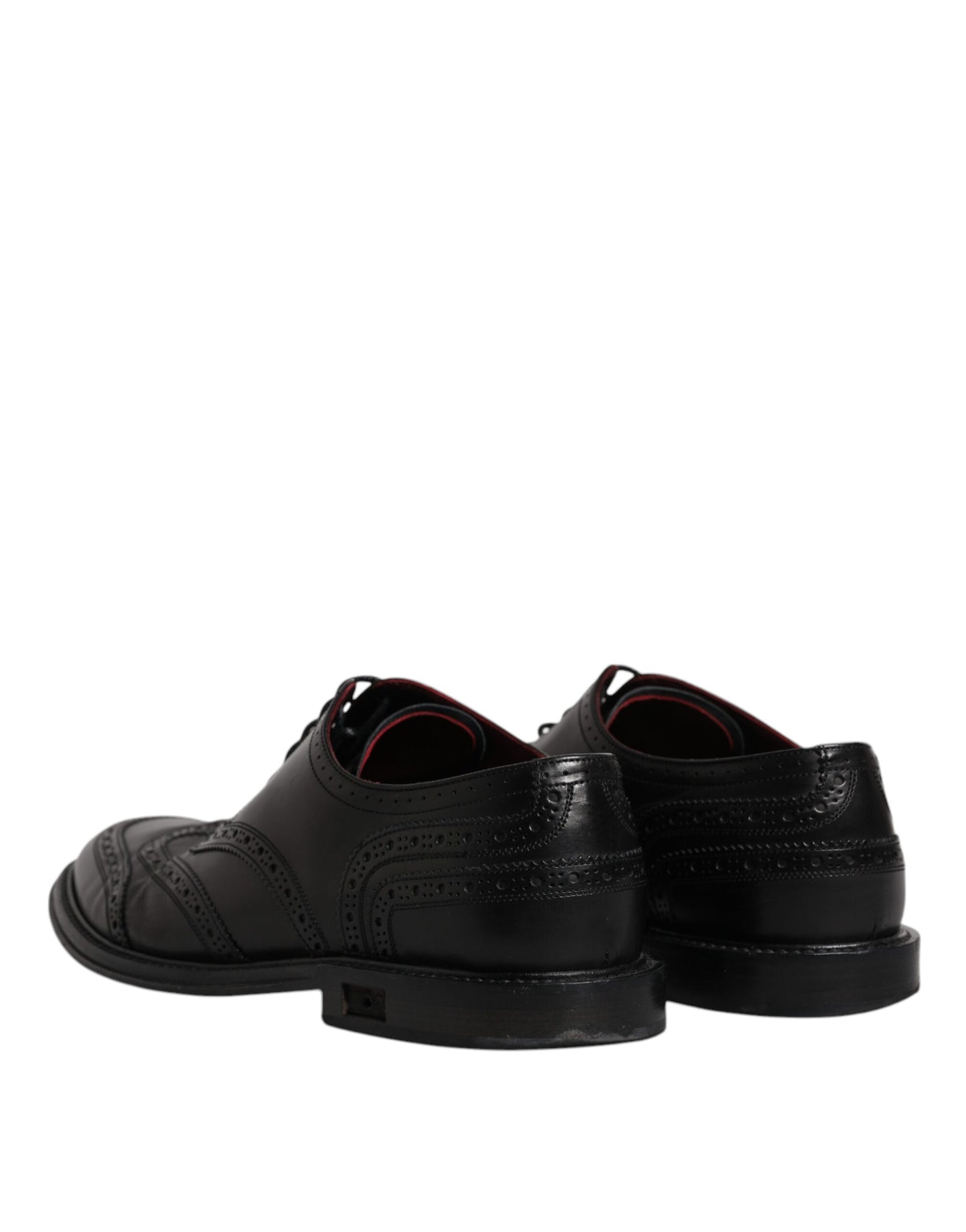 Dolce & Gabbana Schwarzes Leder Derby Wingtip Formelle Schuhe