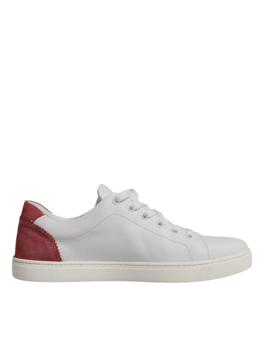 Dolce & Gabbana Weiß London Kalbsleder Turnschuhe Schuhe