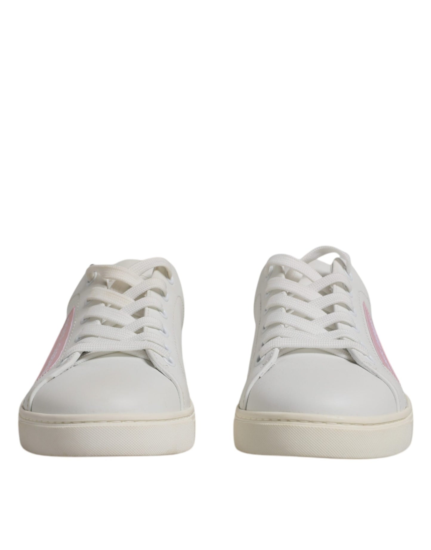 Dolce & Gabbana Weiß Klassische Kalbsleder Turnschuhe Schuhe