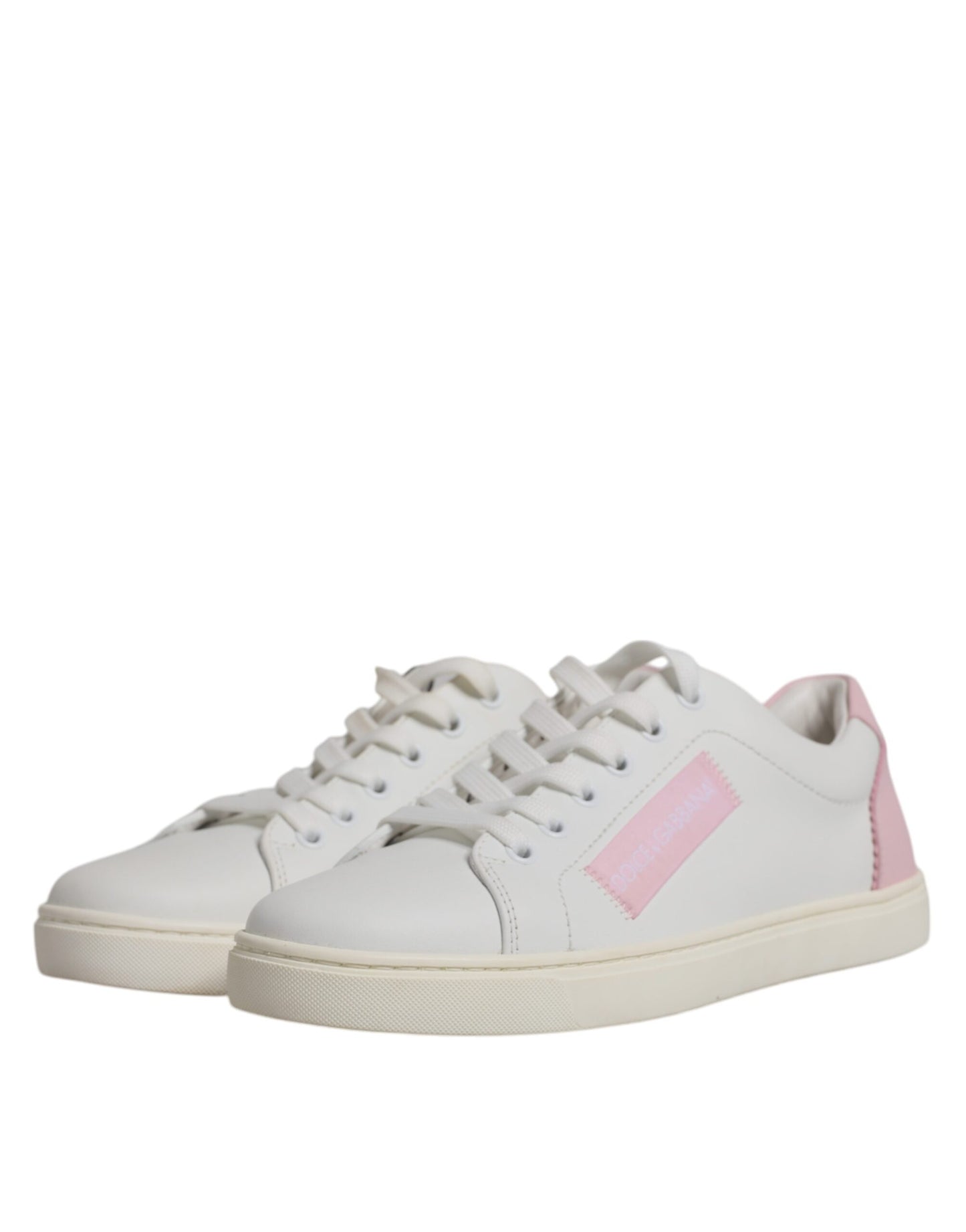 Dolce & Gabbana Weiß Klassische Kalbsleder Turnschuhe Schuhe