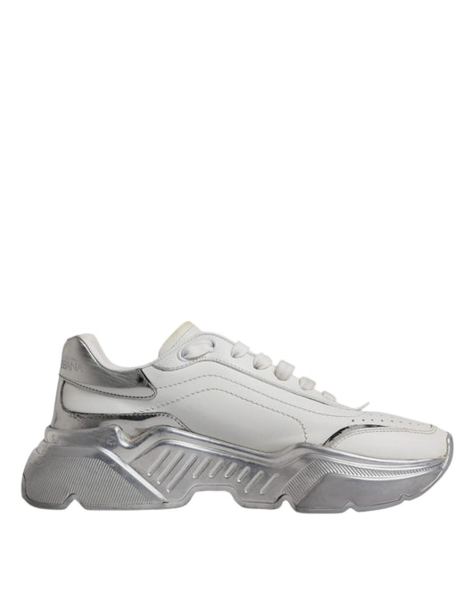 Dolce & Gabbana Weiß Silber Daymaster Low Top Turnschuhe Schuhe