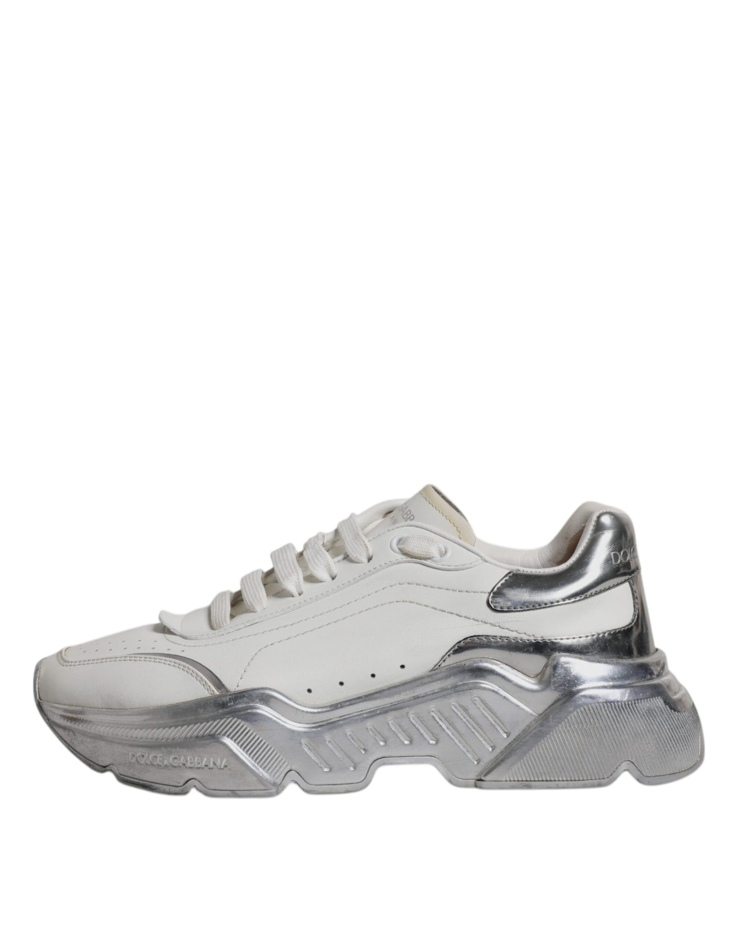 Dolce & Gabbana Weiß Silber Daymaster Low Top Turnschuhe Schuhe