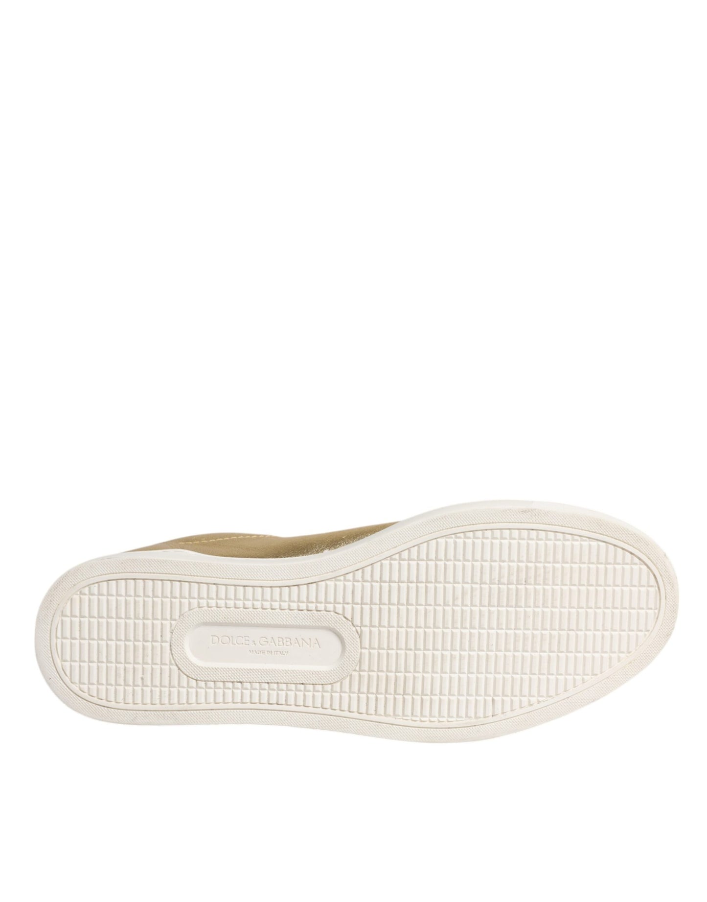 Dolce & Gabbana Gold Leder Logo London Männer Turnschuhe Schuhe
