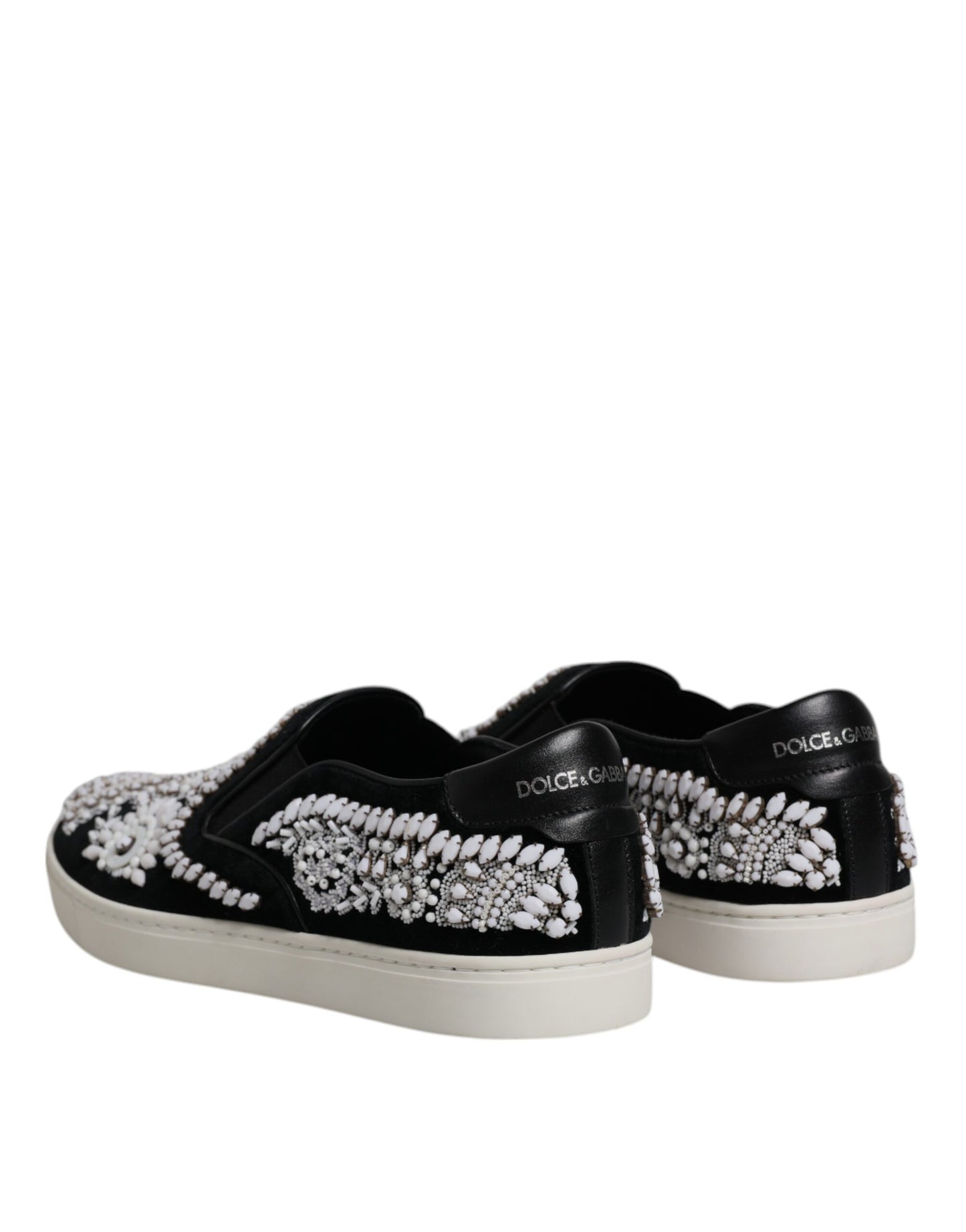 Dolce & Gabbana Schwarz verschönert London Männer Slip On Schuhe