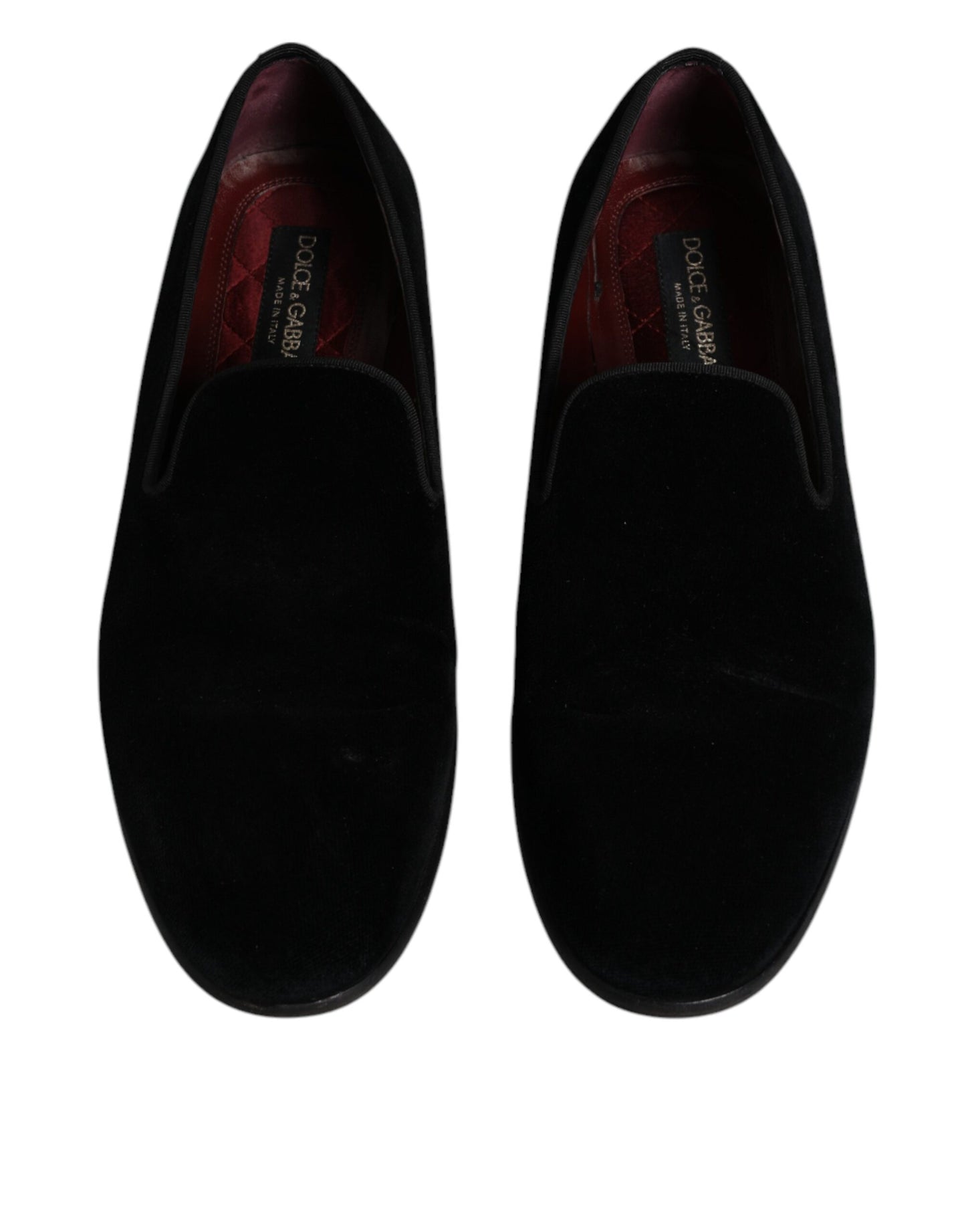 Dolce & Gabbana Schwarzer Samt Loafers Formal Männer Kleid Schuhe