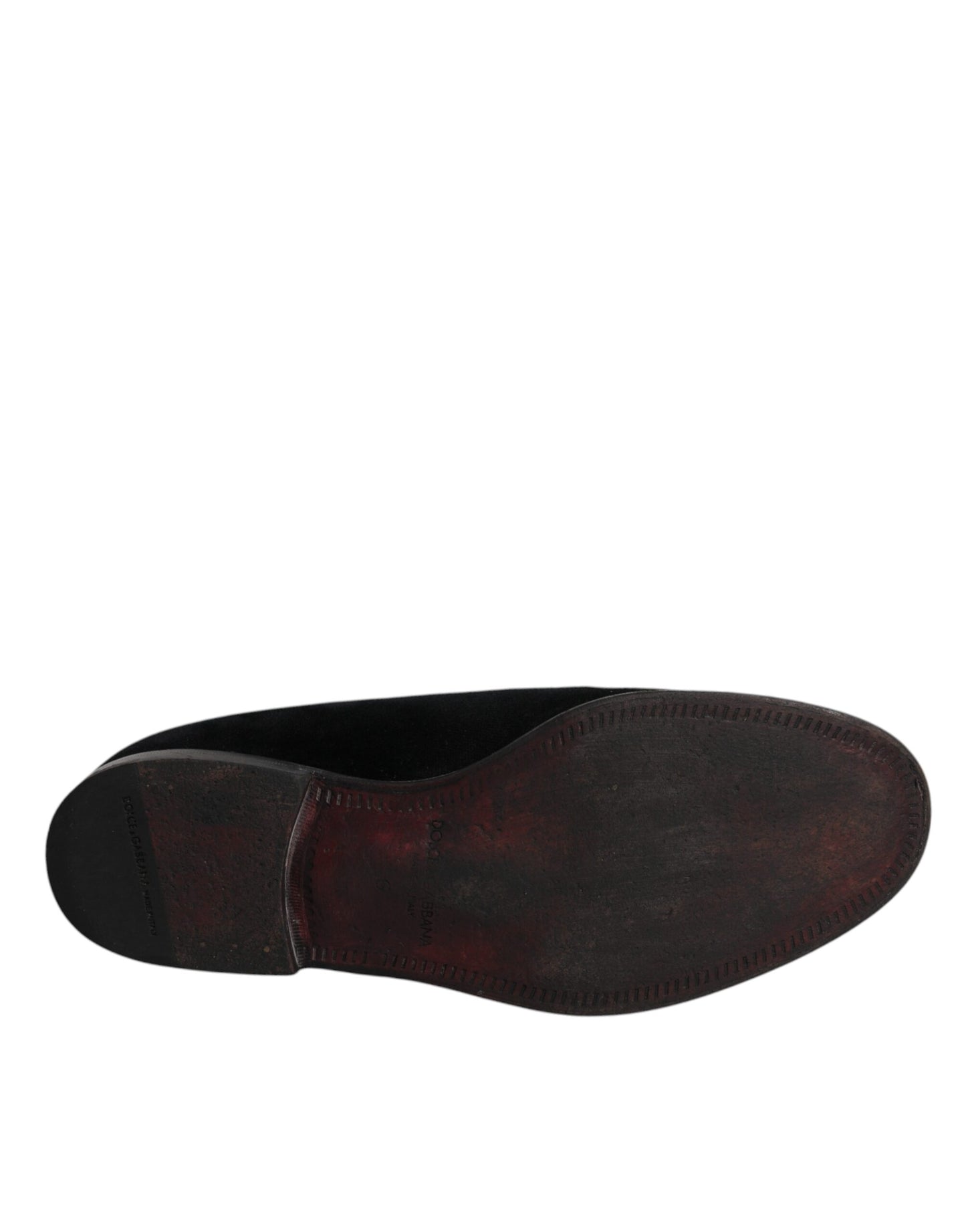 Dolce & Gabbana Schwarzer Samt Loafers Formal Männer Kleid Schuhe