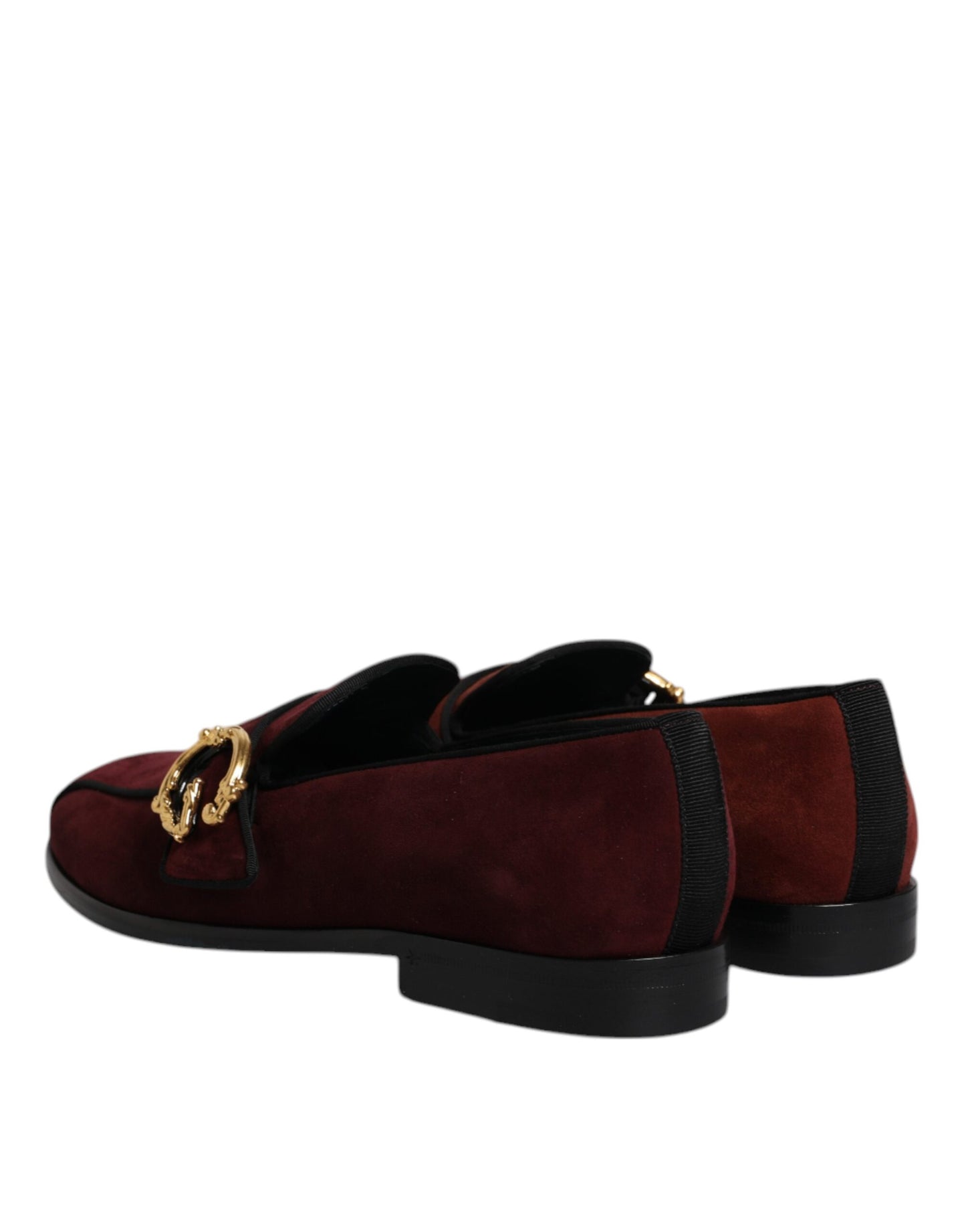 Dolce & Gabbana Bordeaux Wildleder Loafers Formal Männer Kleid Schuhe