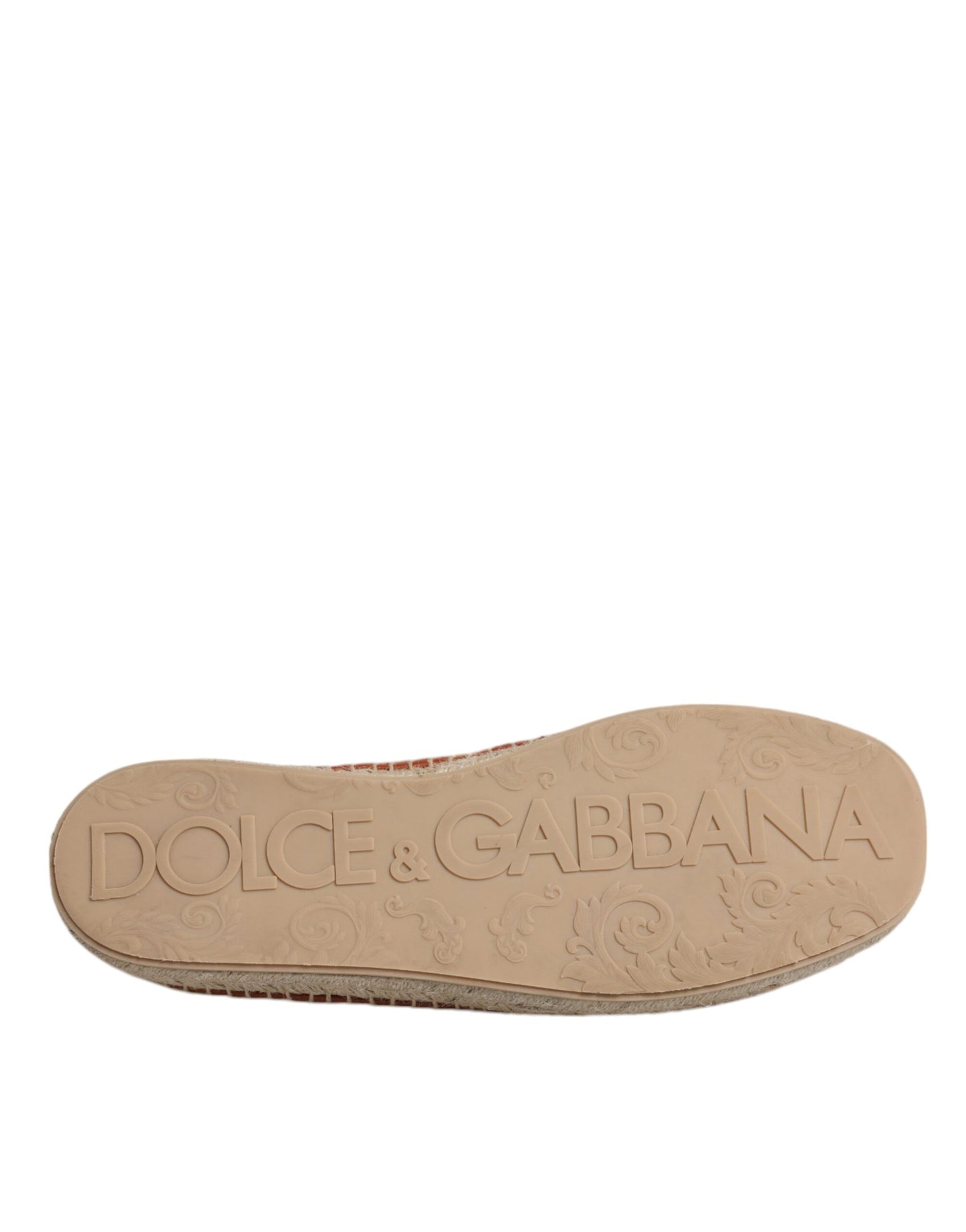 Dolce & Gabbana Kastanienbraune gewebte Leder Herren Espadrille Schuhe