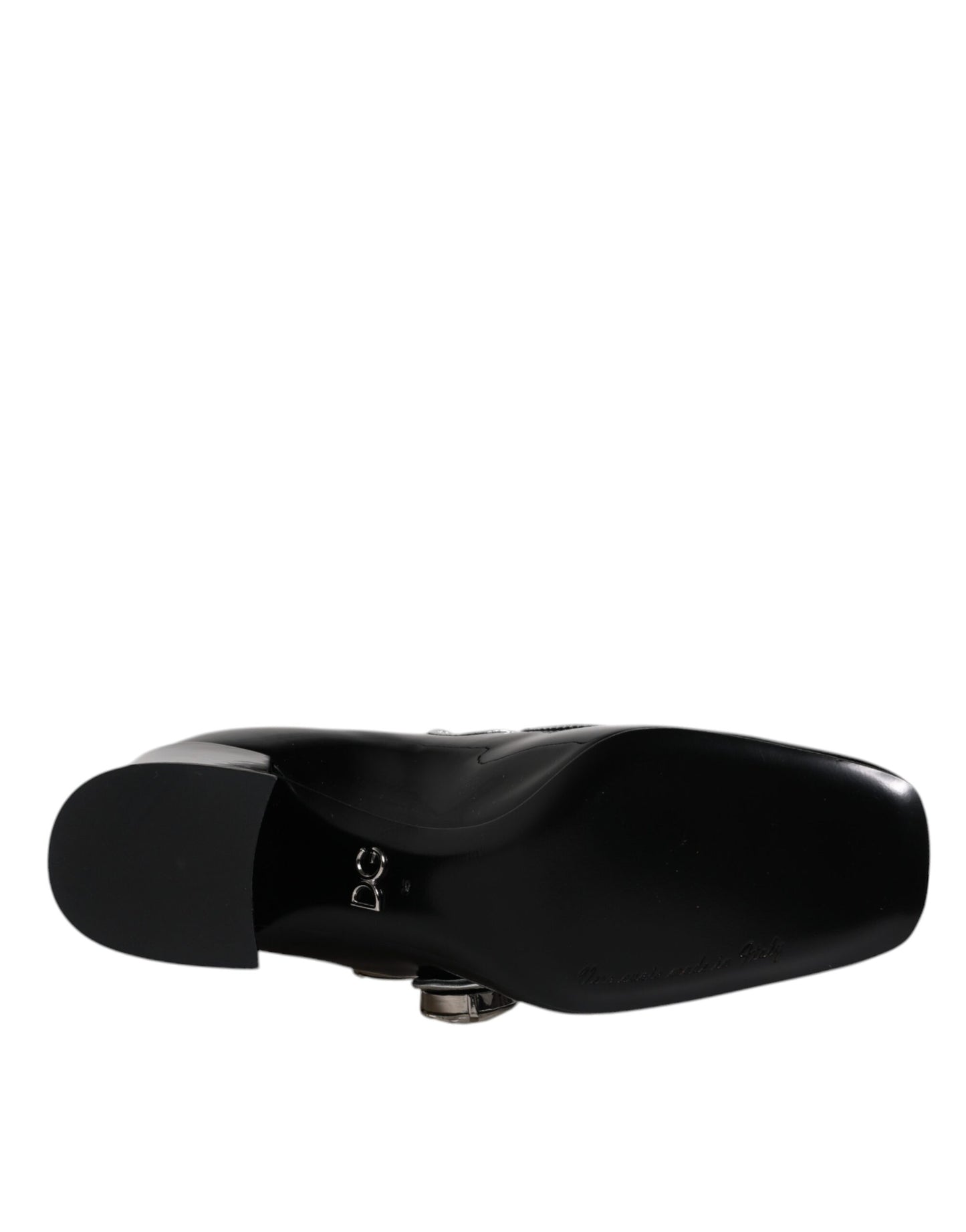 Dolce & Gabbana Schwarz Lackleder Kristall Mary Jane Pumps Schuhe