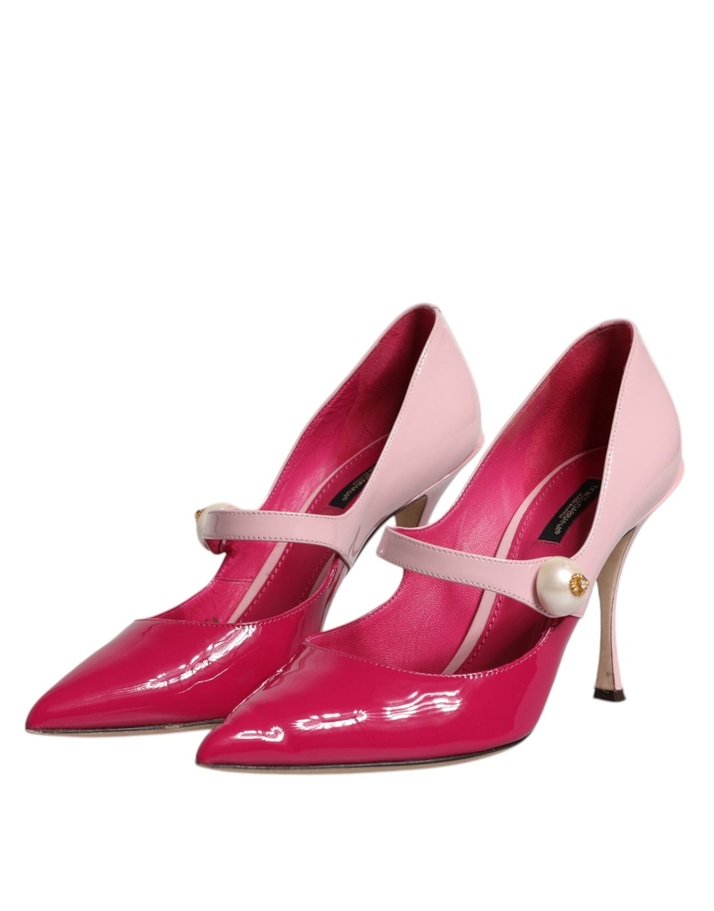 Dolce & Gabbana Zweifarbig Rosa Leder Mary Jane Heels Pumps Schuhe