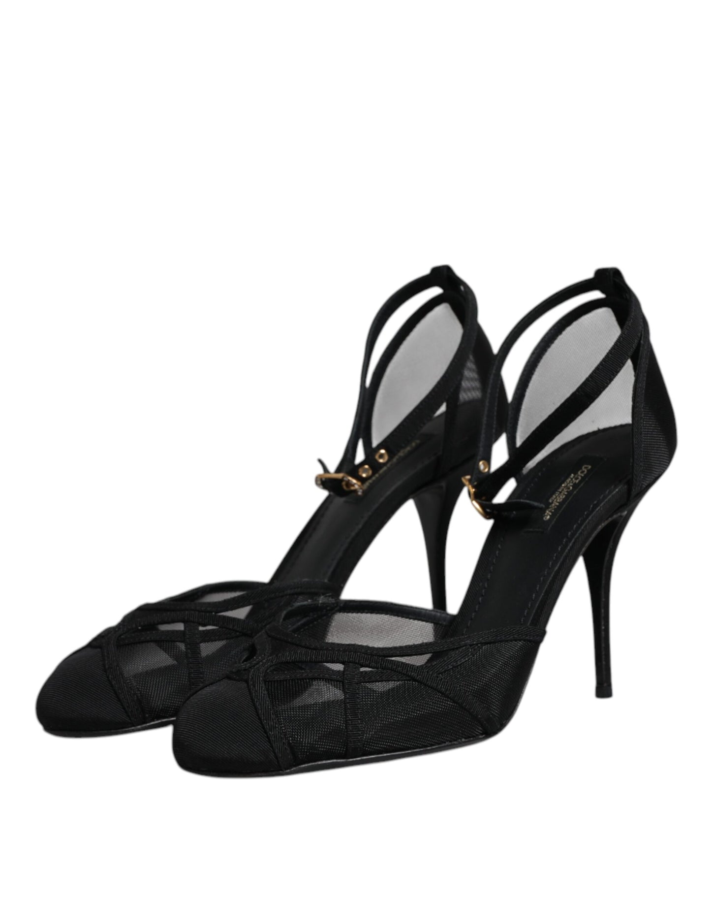 Dolce & Gabbana Schwarz Mesh Knöchelriemen Heels Pumps Schuhe