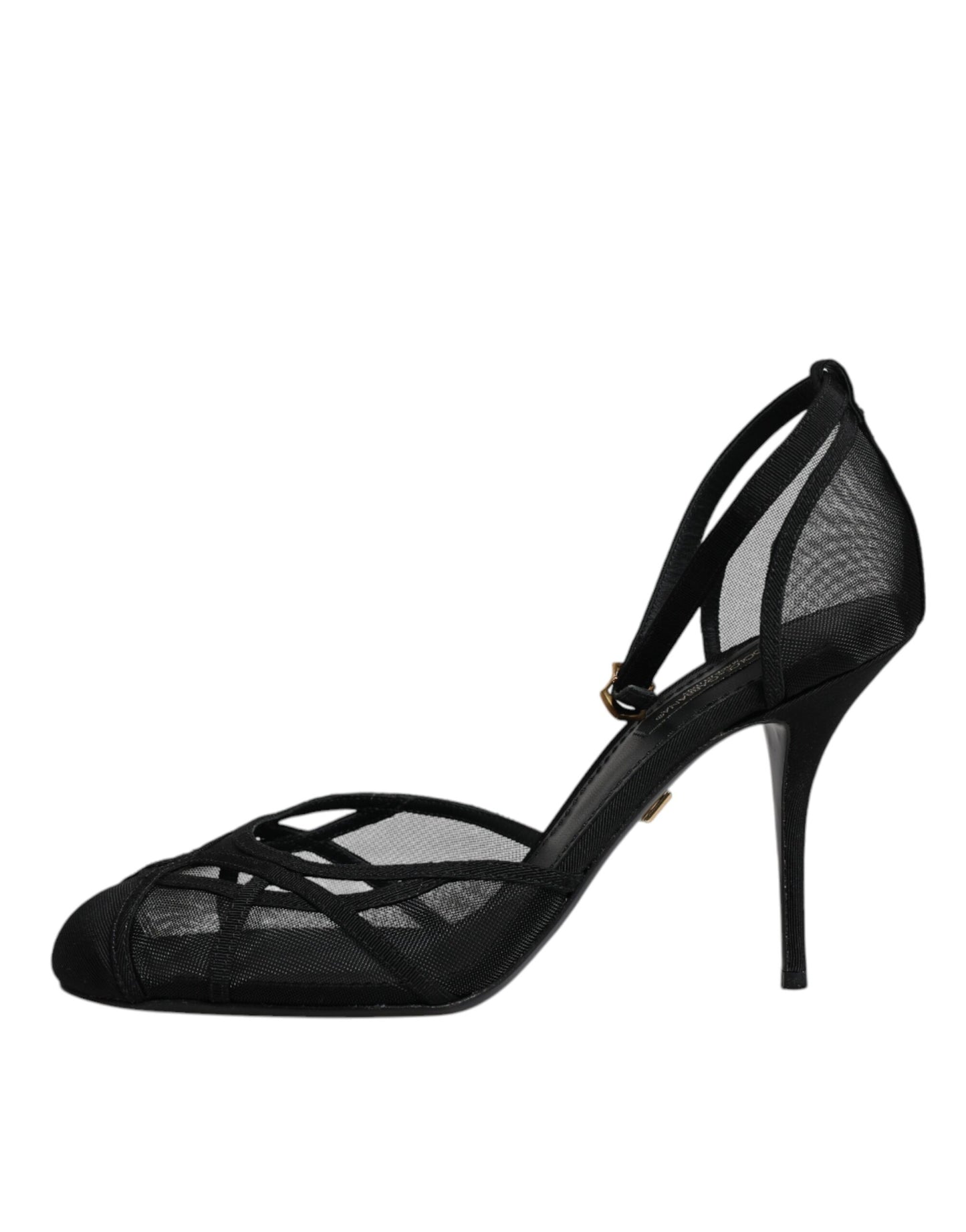 Dolce & Gabbana Schwarz Mesh Knöchelriemen Heels Pumps Schuhe