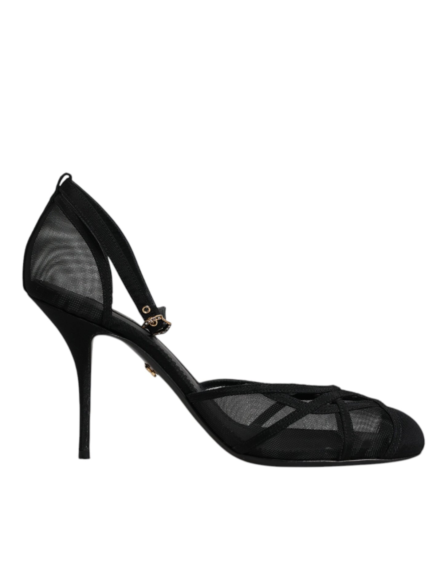 Dolce & Gabbana Schwarz Mesh Knöchelriemen Heels Pumps Schuhe
