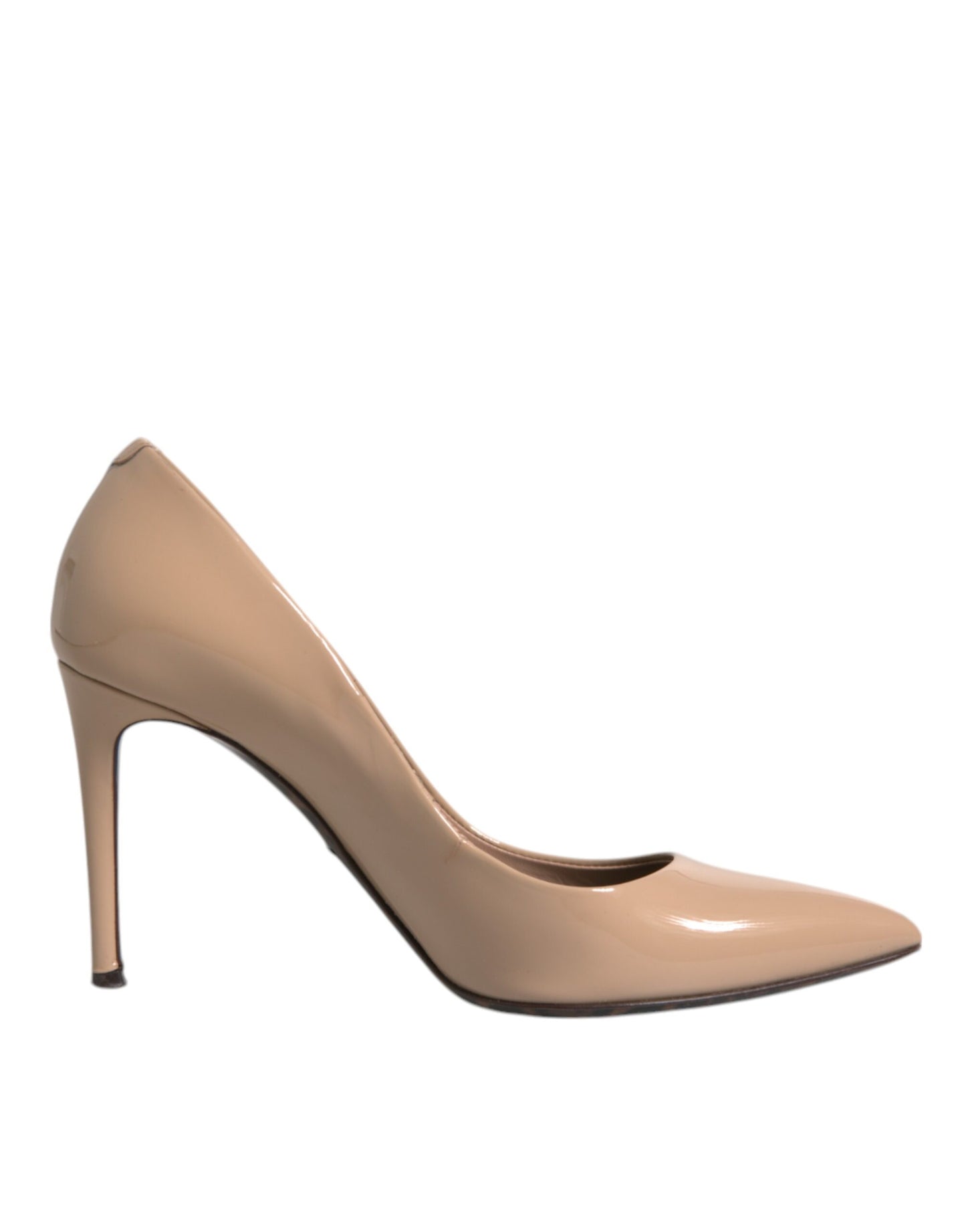 Dolce & Gabbana Beige Lackleder Stiletto Heel Pumps Schuhe