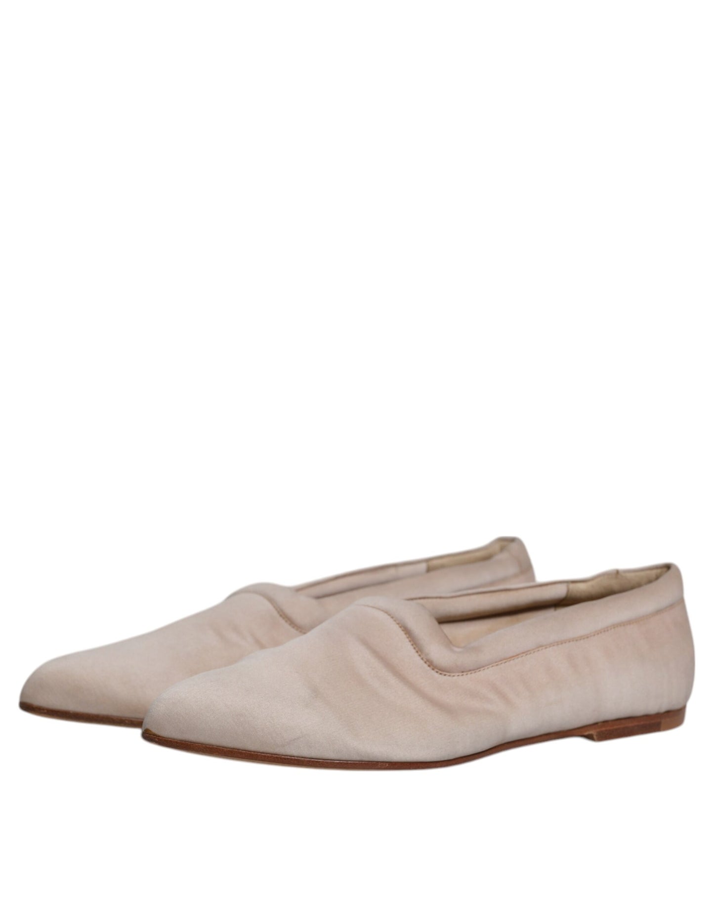 Dolce & Gabbana Beige Stoff Slip On Ballerina Flats Schuhe