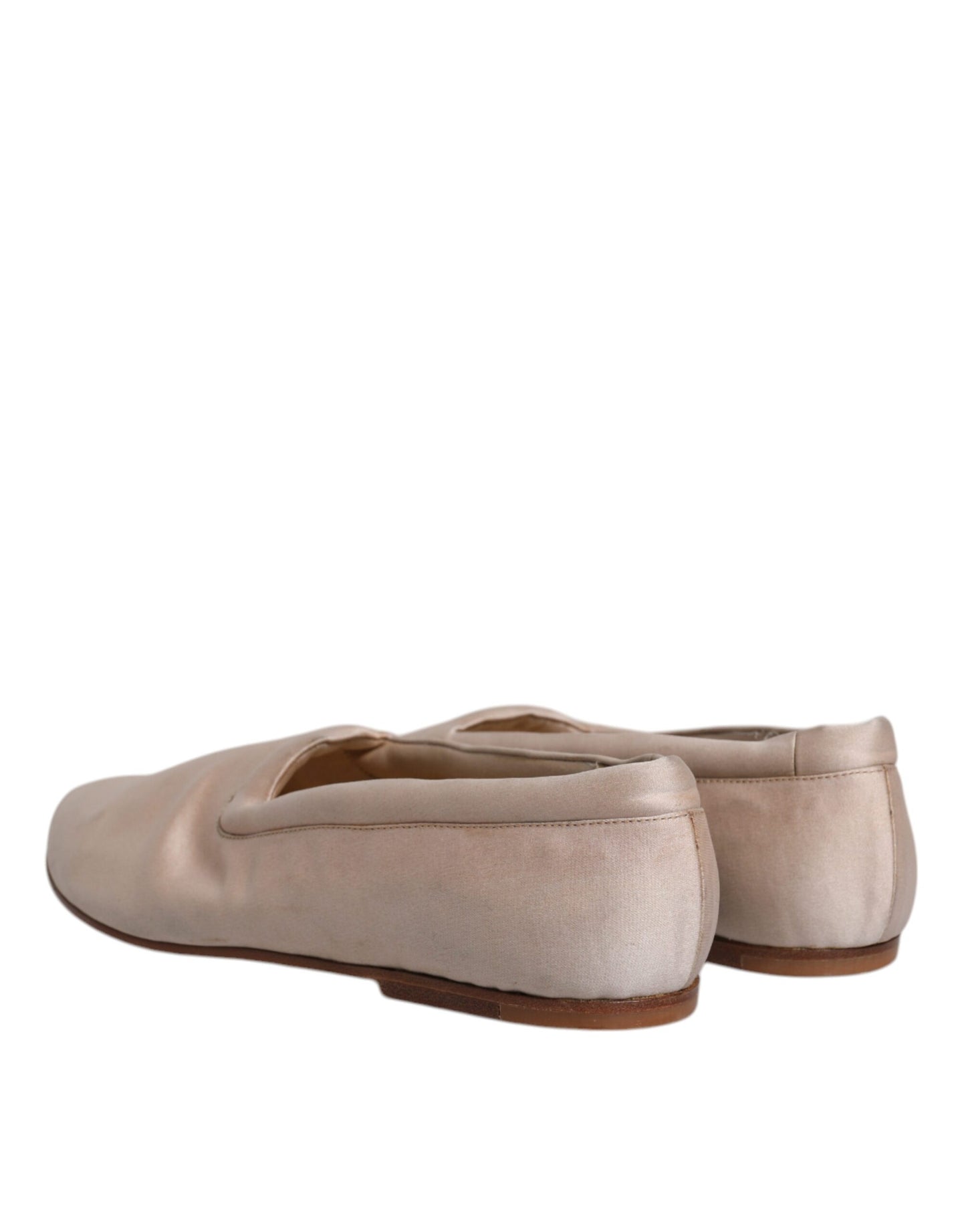 Dolce & Gabbana Beige Stoff Slip On Ballerina Flats Schuhe