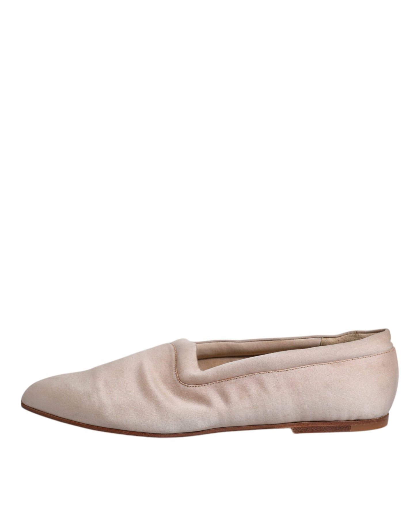 Dolce & Gabbana Beige Stoff Slip On Ballerina Flats Schuhe