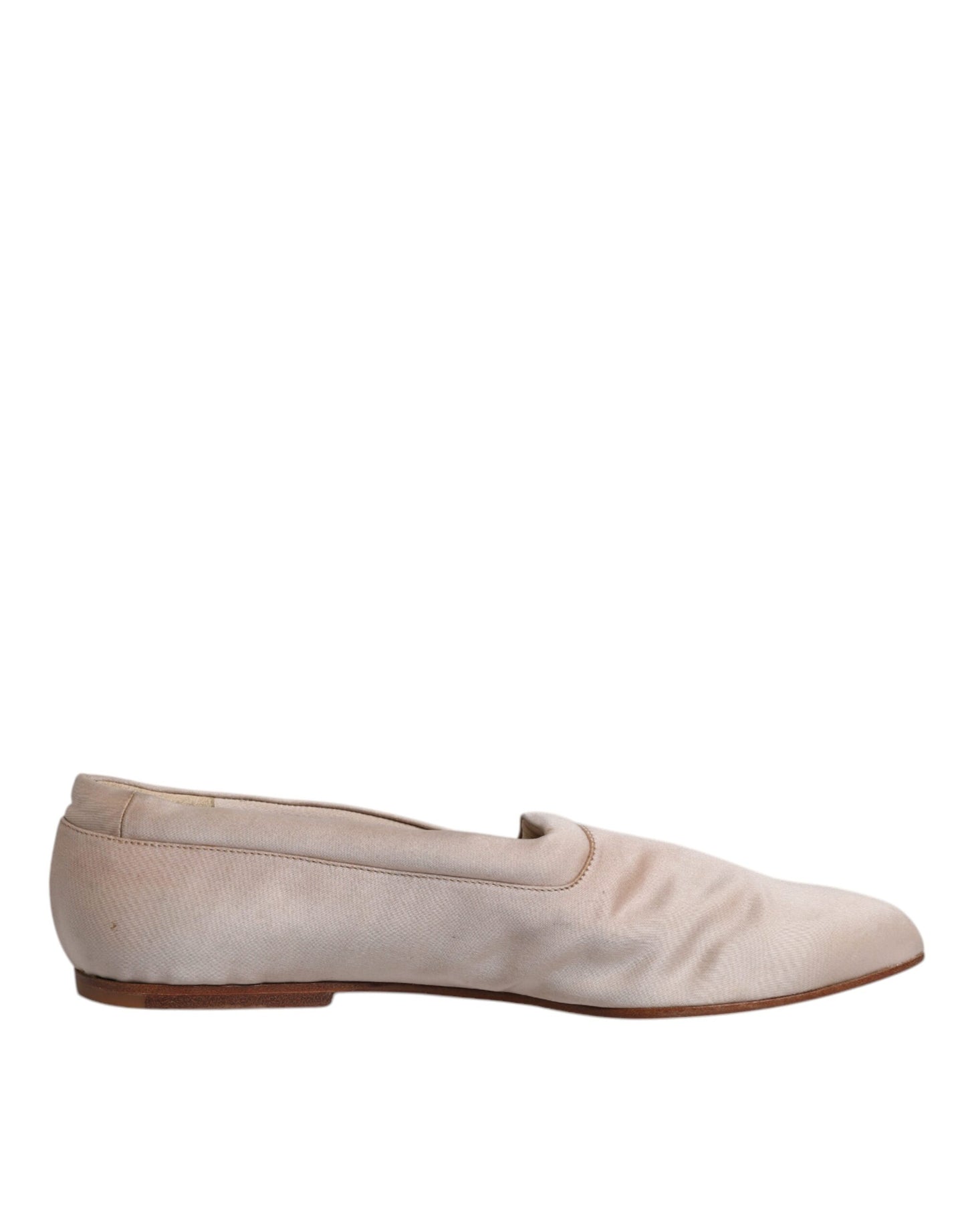 Dolce & Gabbana Beige Stoff Slip On Ballerina Flats Schuhe