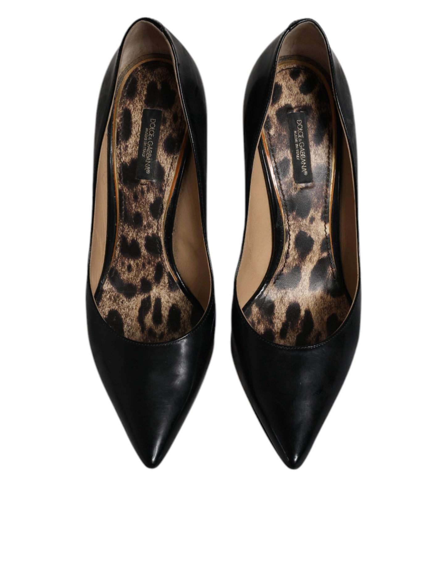 Dolce & Gabbana Schwarz Kalbsleder Stiletto Heels Pumps Schuhe