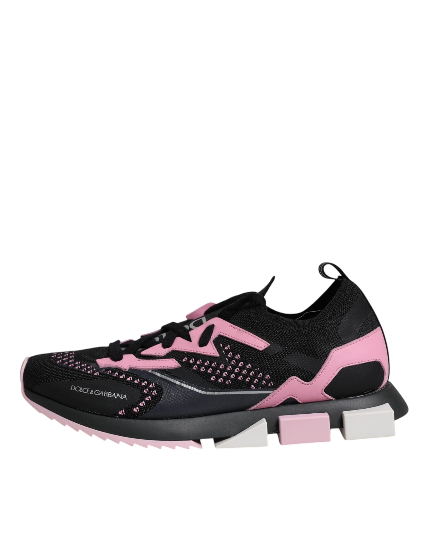 Dolce & Gabbana Schwarz Rosa SORRENTO Sport Stretch Turnschuhe Schuhe