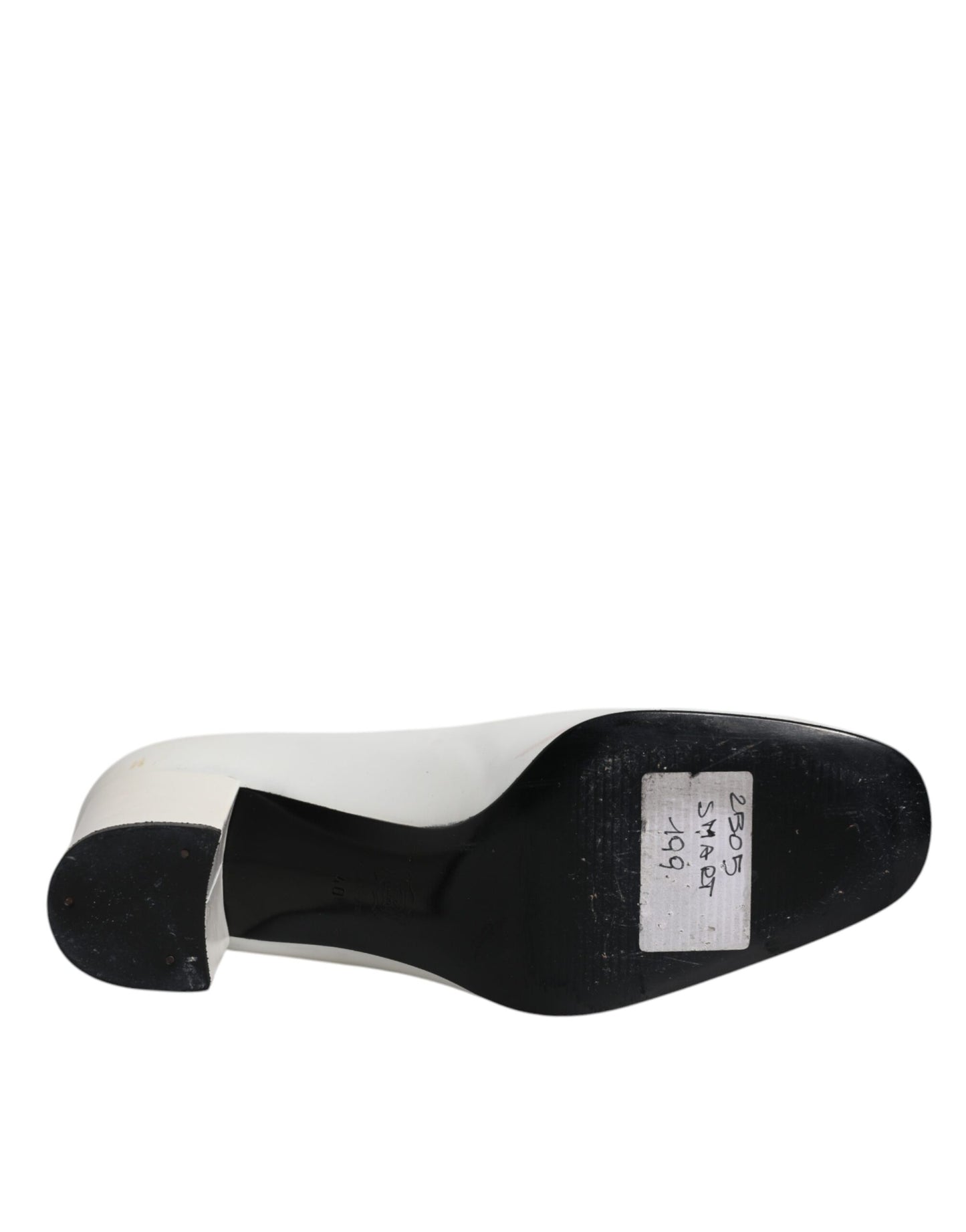 Dolce & Gabbana Weiß Leder Blockabsatz Pumps Schuhe