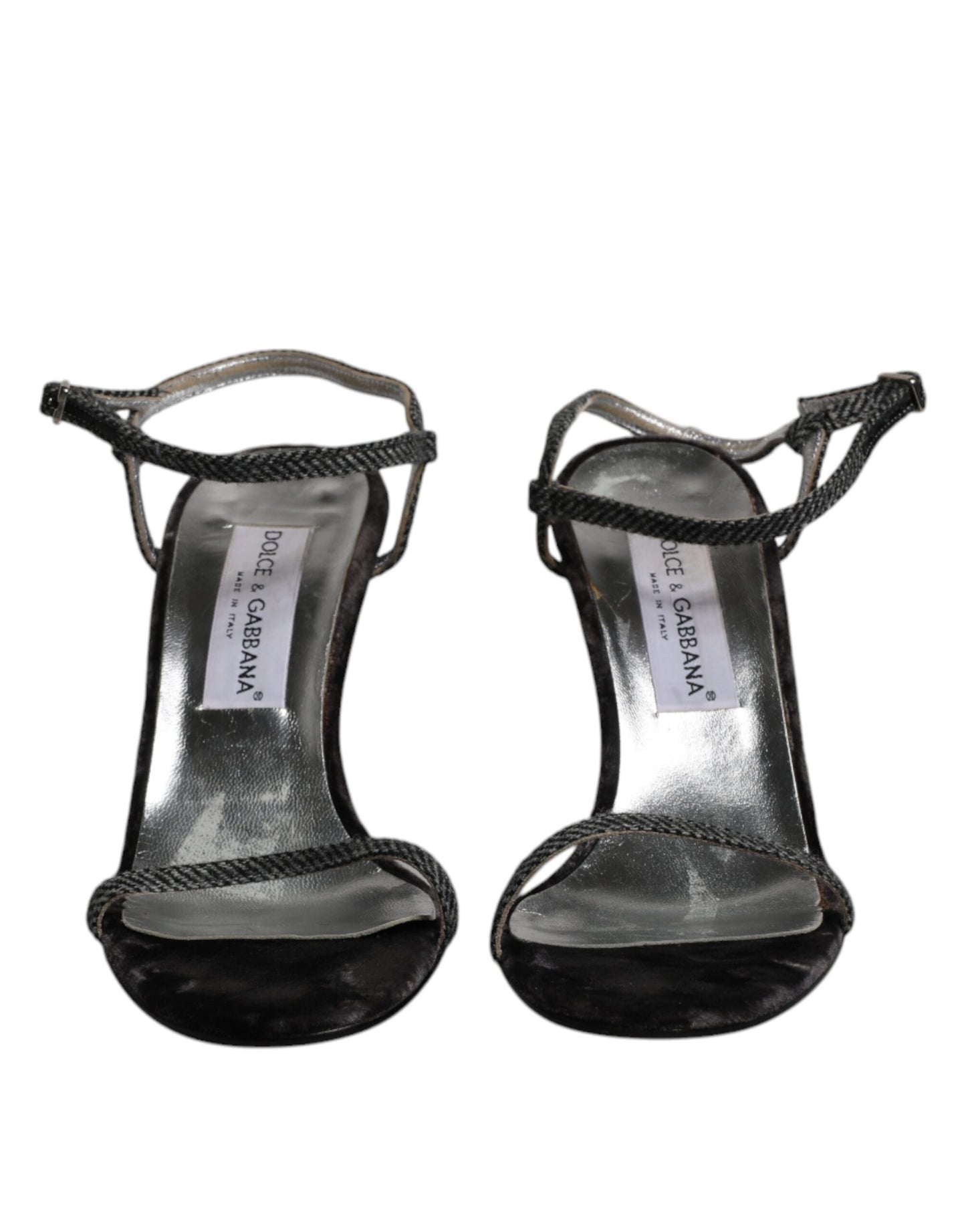 Dolce & Gabbana Schwarzer Knöchelriemen High Heels Sandalen Schuhe