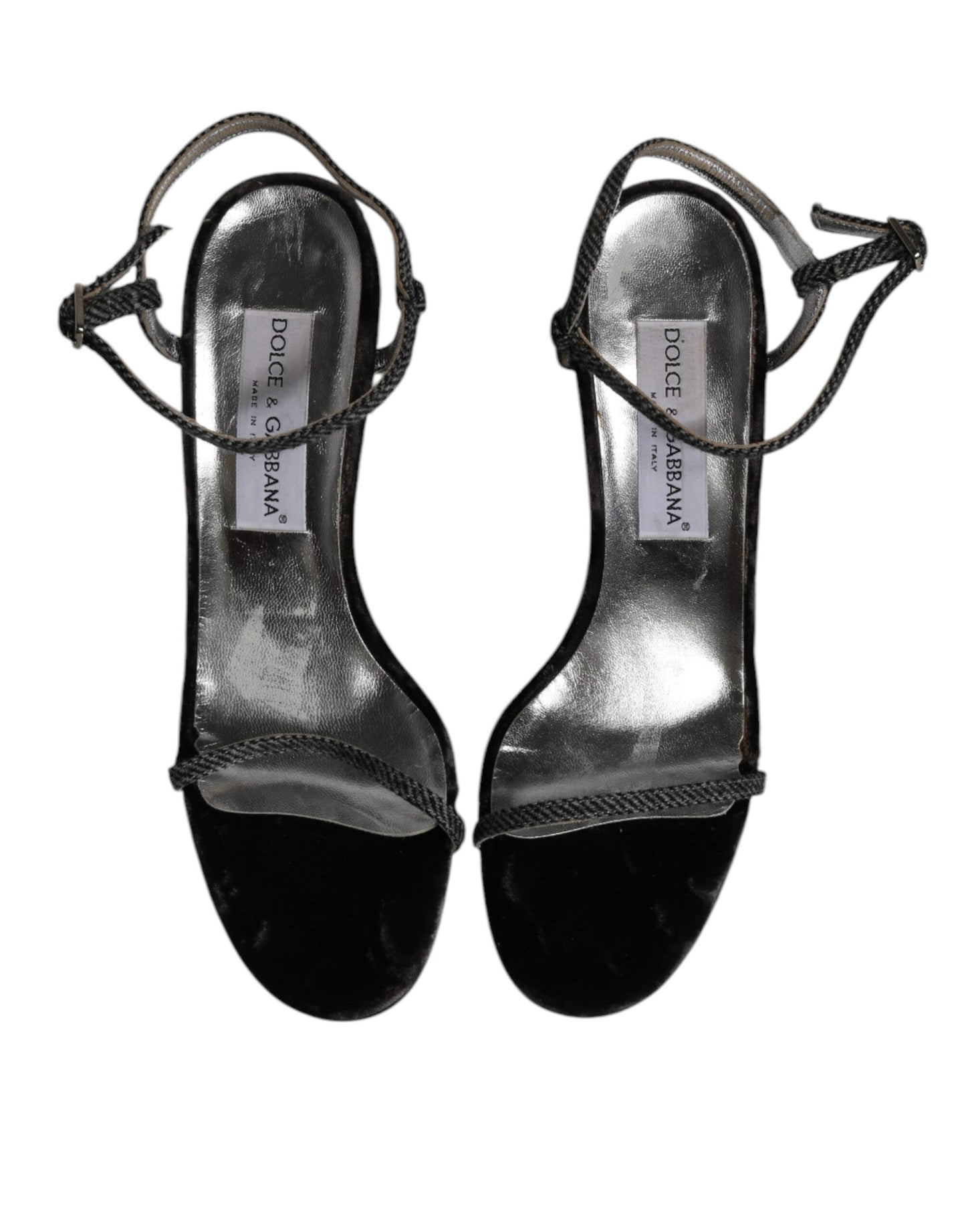 Dolce & Gabbana Schwarzer Knöchelriemen High Heels Sandalen Schuhe