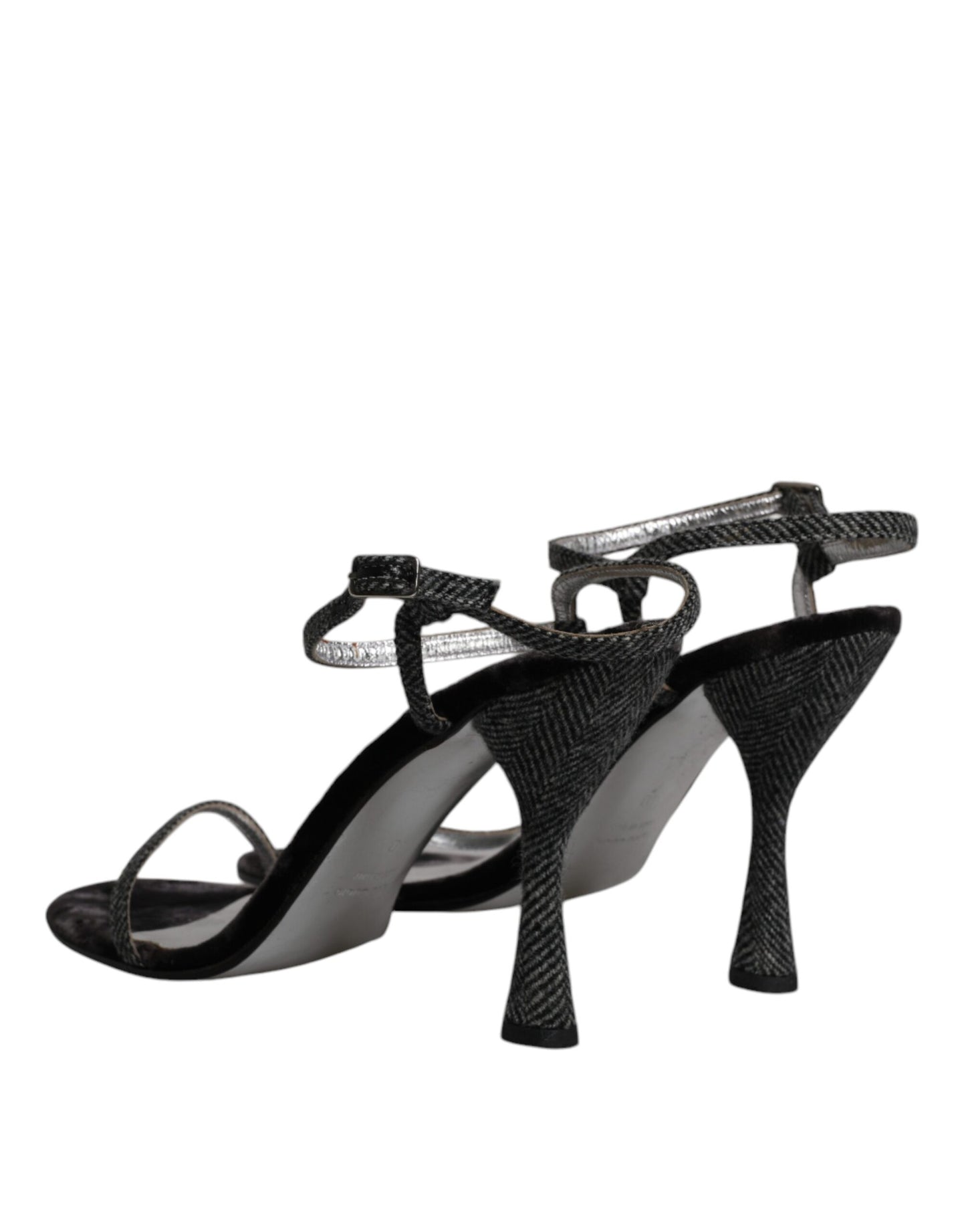 Dolce & Gabbana Schwarzer Knöchelriemen High Heels Sandalen Schuhe