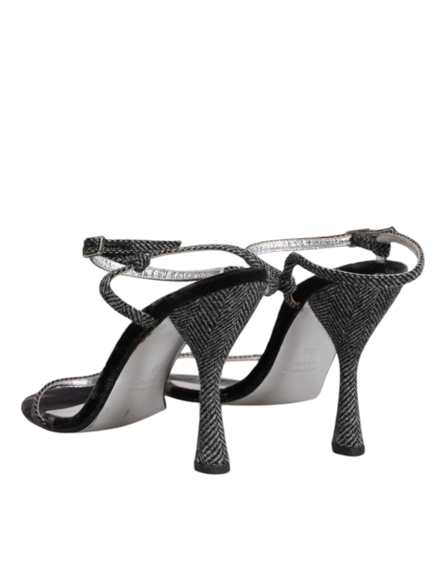 Dolce & Gabbana Schwarzer Knöchelriemen High Heels Sandalen Schuhe