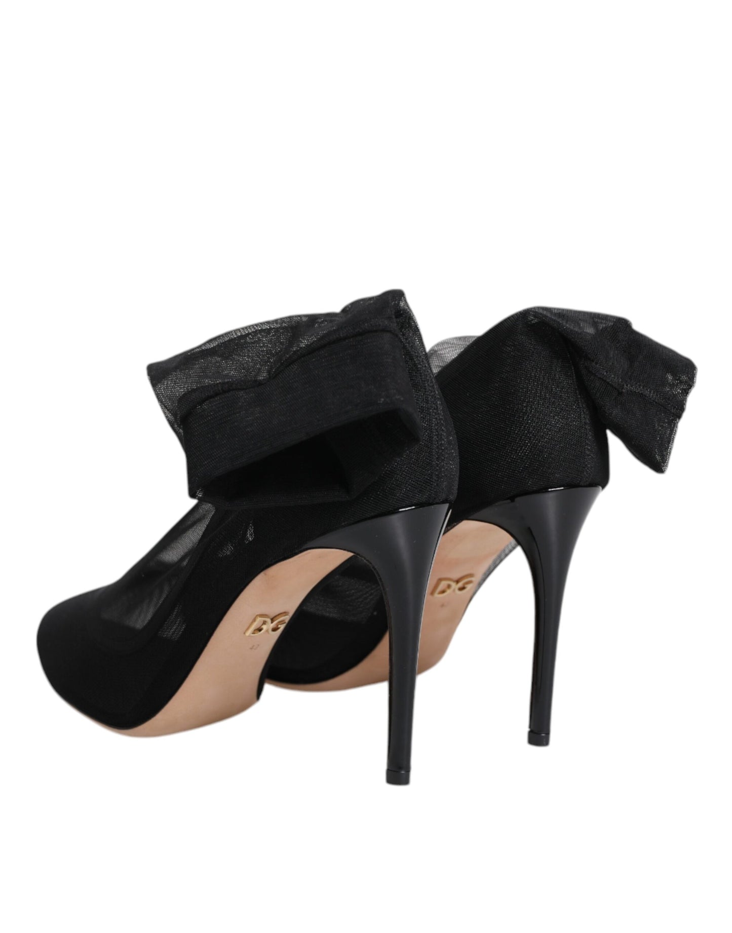 Dolce & Gabbana Schwarz Nylon Mesh Socke Stil Stiefel Schuhe