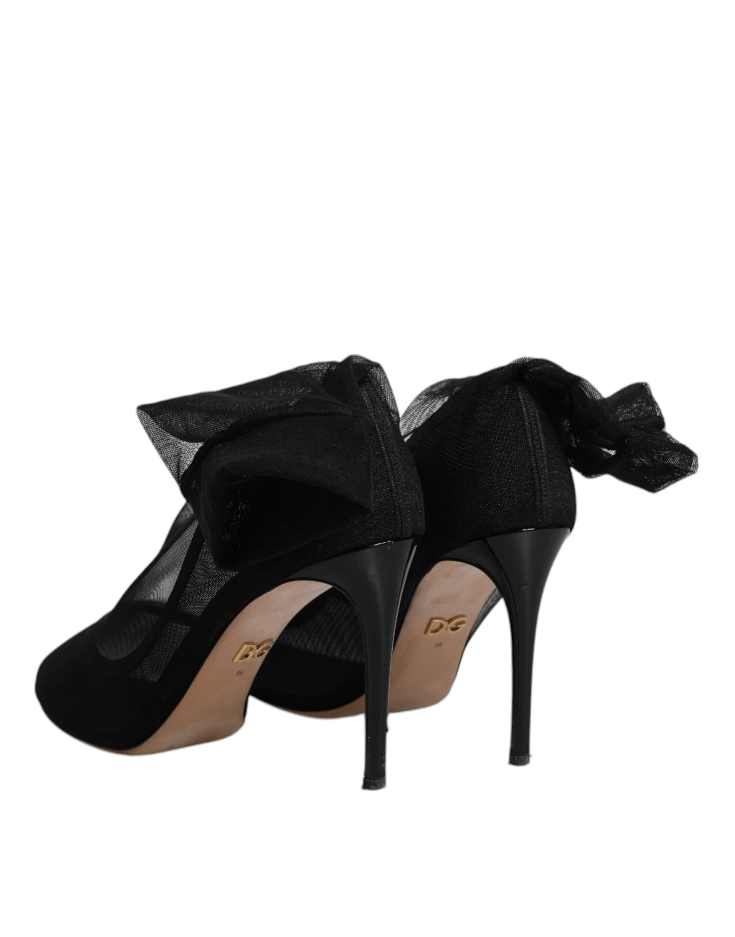 Dolce & Gabbana Schwarz Nylon Mesh Socke Stil Stiefel Schuhe