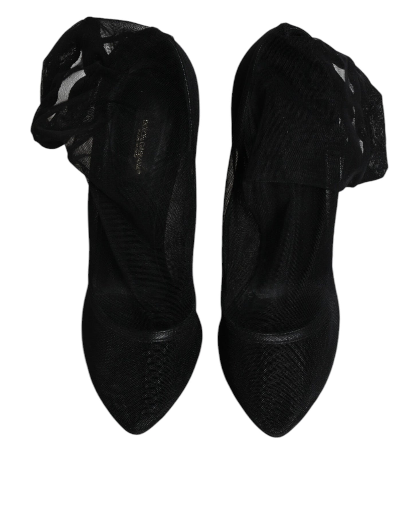 Dolce & Gabbana Schwarz Nylon Mesh Socke Stil Stiefel Schuhe