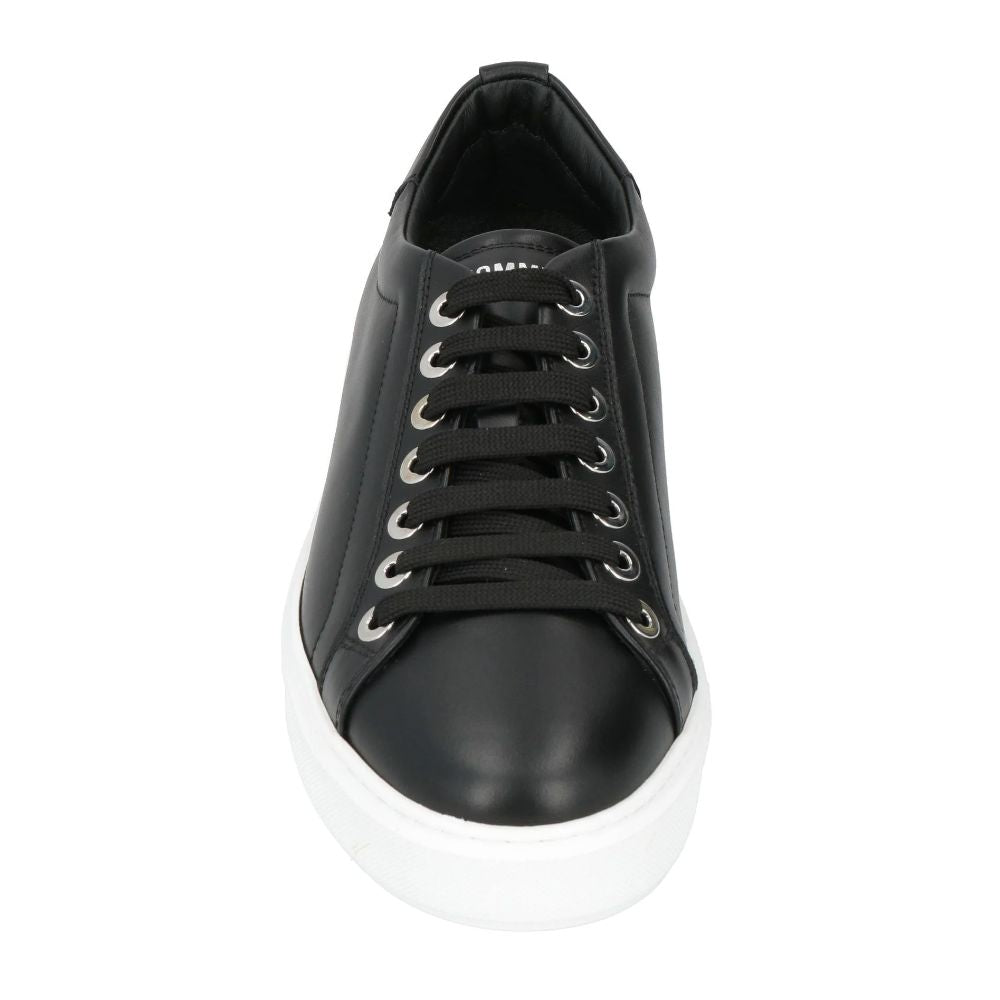 Les Hommes Schwarzes Kalbsleder Herren Sneaker
