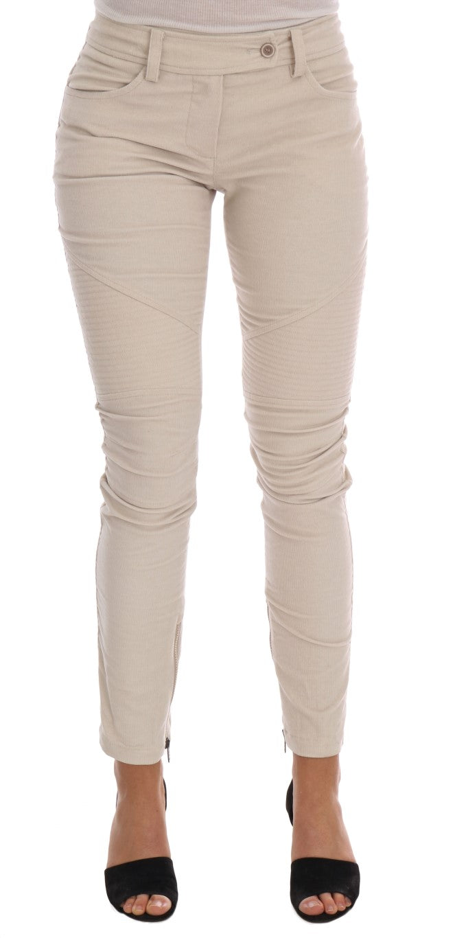 Ermanno Scervino Beige Slim Jeans Cord Skinny Hosen