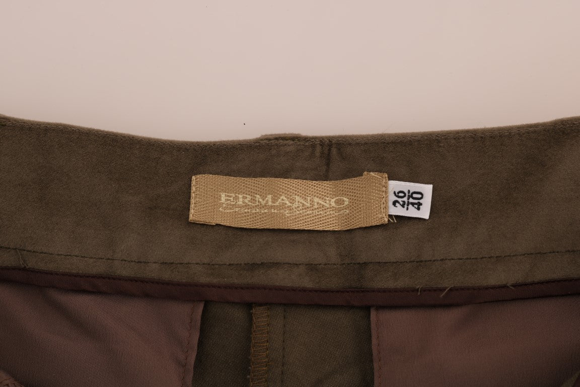 Ermanno Scervino Bermudashorts aus braunem Samt