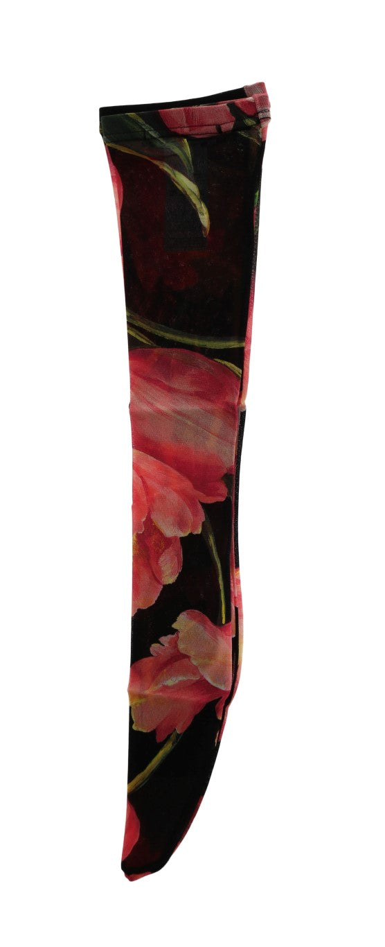 Dolce & Gabbana Multicolor Floral Tulip Nylon Socken