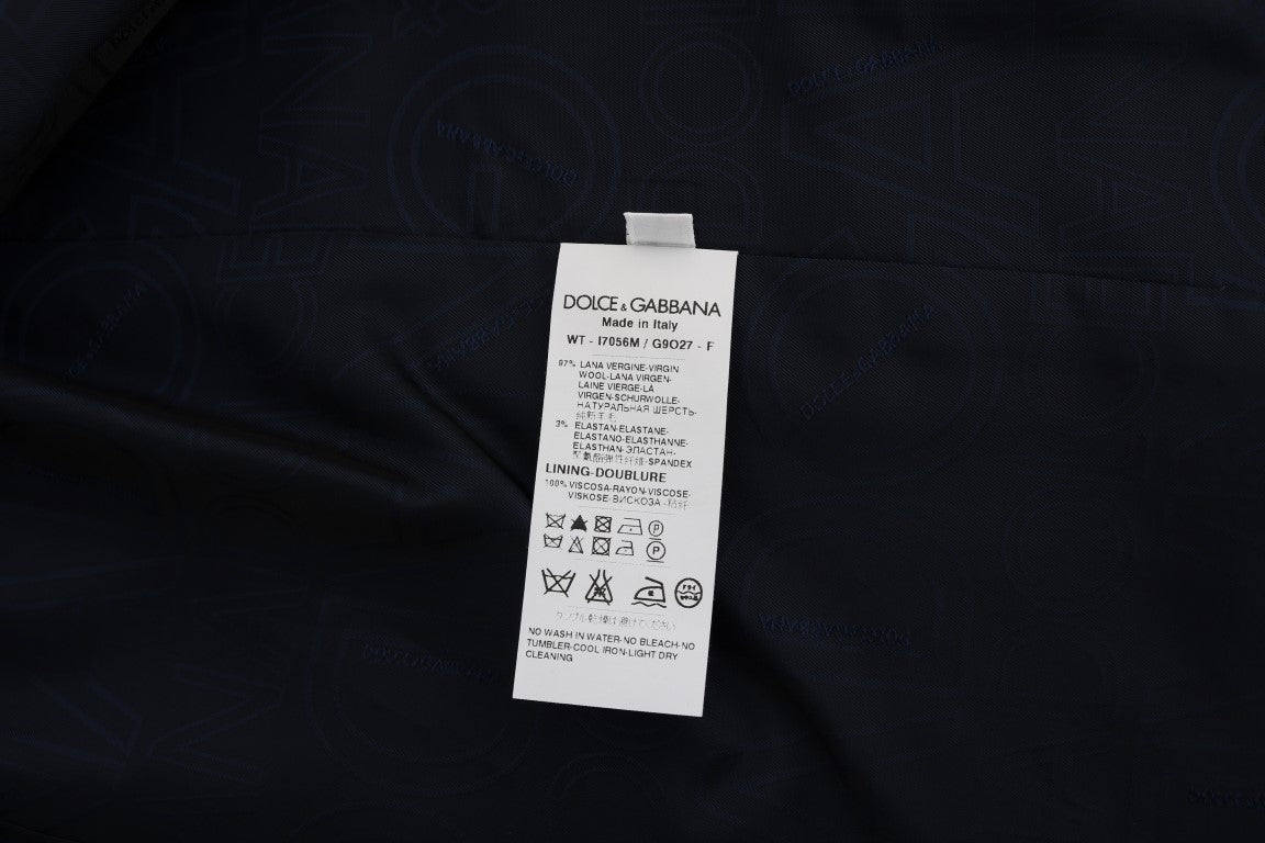 Dolce & Gabbana Blaue STAFF Wool-Stretch-Weste