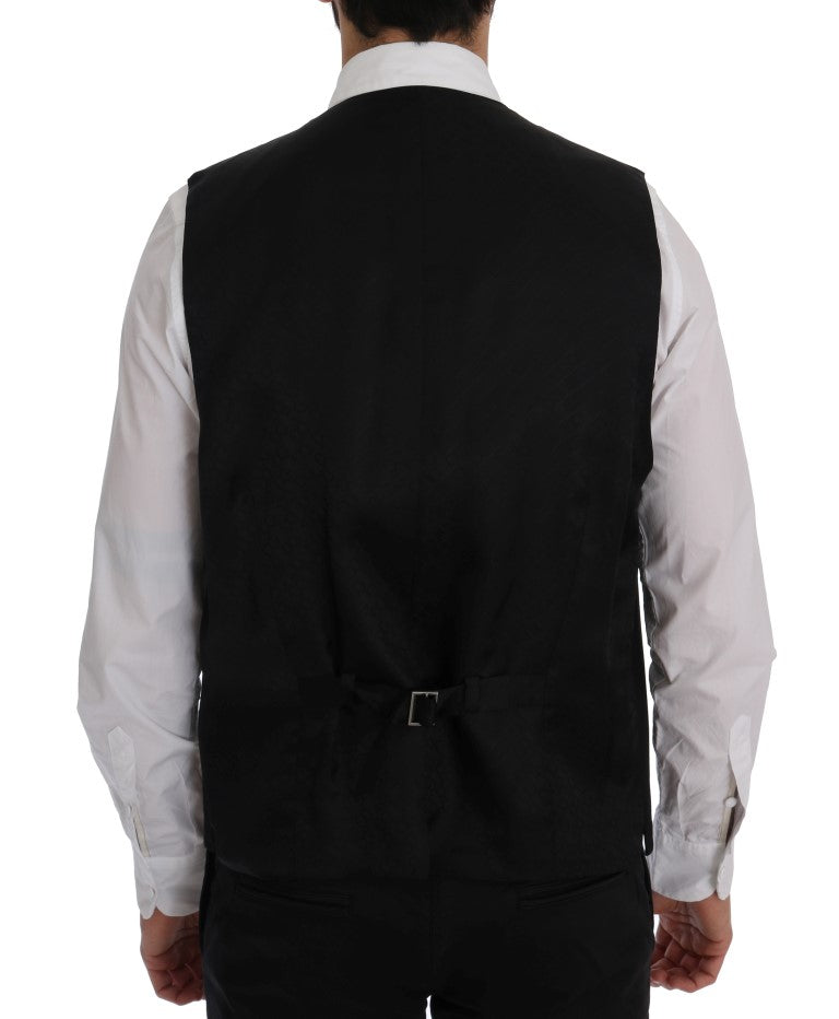Dolce & Gabbana Schwarze STAFF Wool-Stretch-Weste