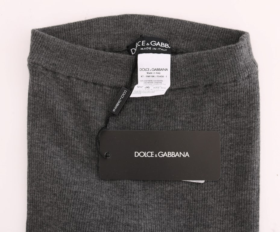 Dolce & Gabbana Graue Kaschmir-Stretch-Strumpfhose