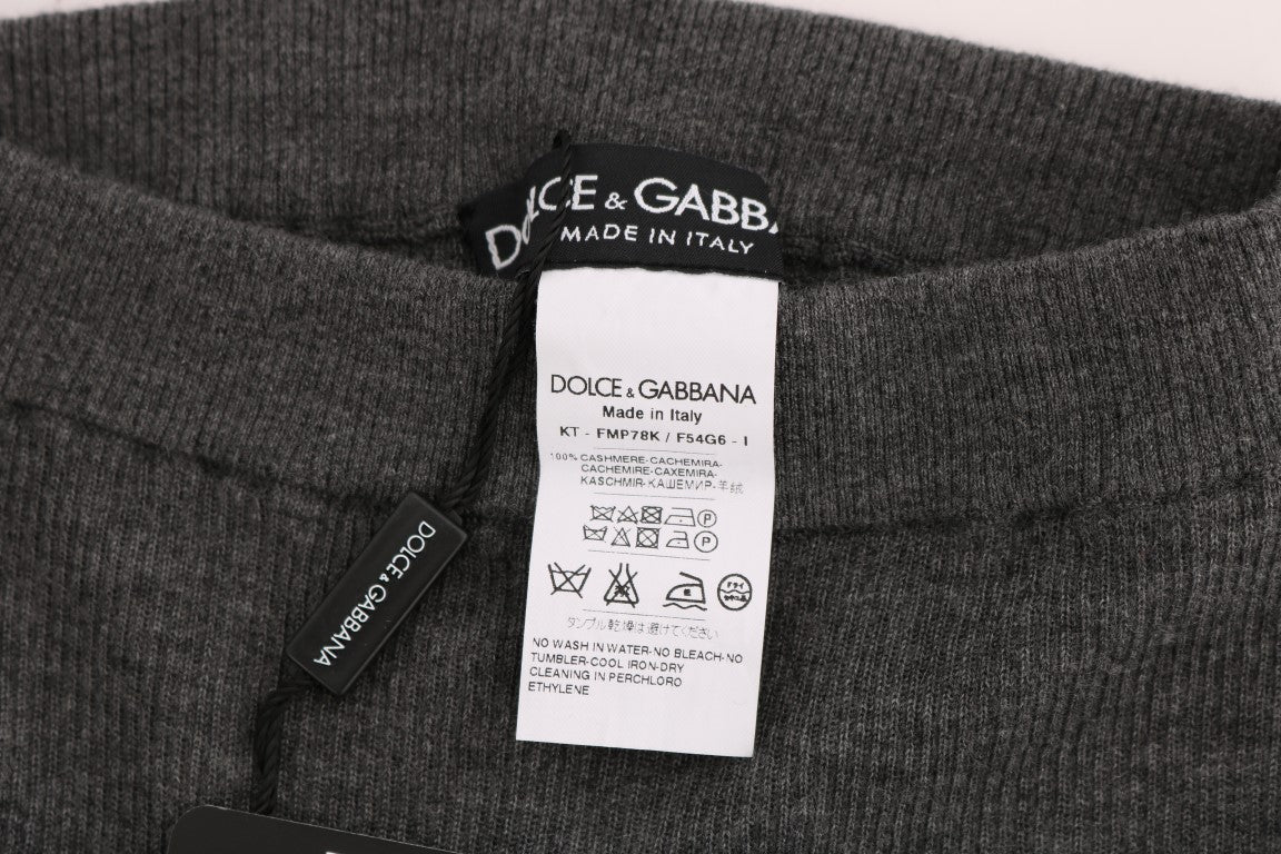 Dolce & Gabbana Graue Kaschmir-Stretch-Strumpfhose