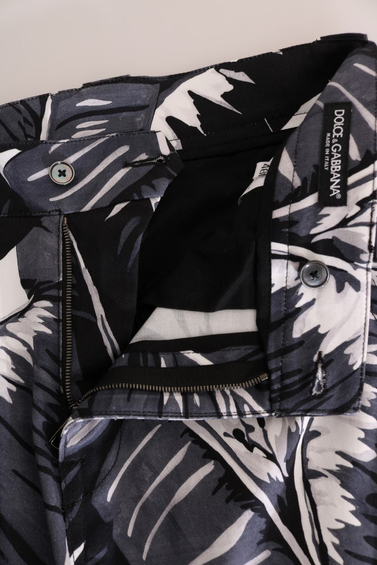 Dolce & Gabbana Graue Bananenblatt-Baumwoll-Hose