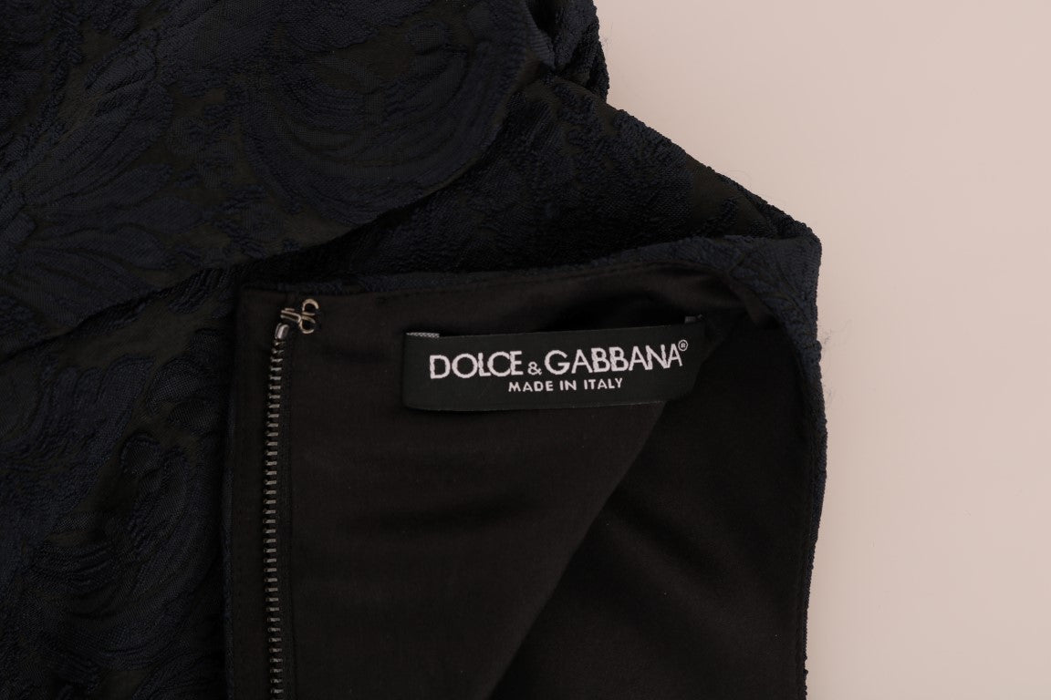 Dolce & Gabbana Schwarz-Blaues Mini-Kleid mit Schlagseite