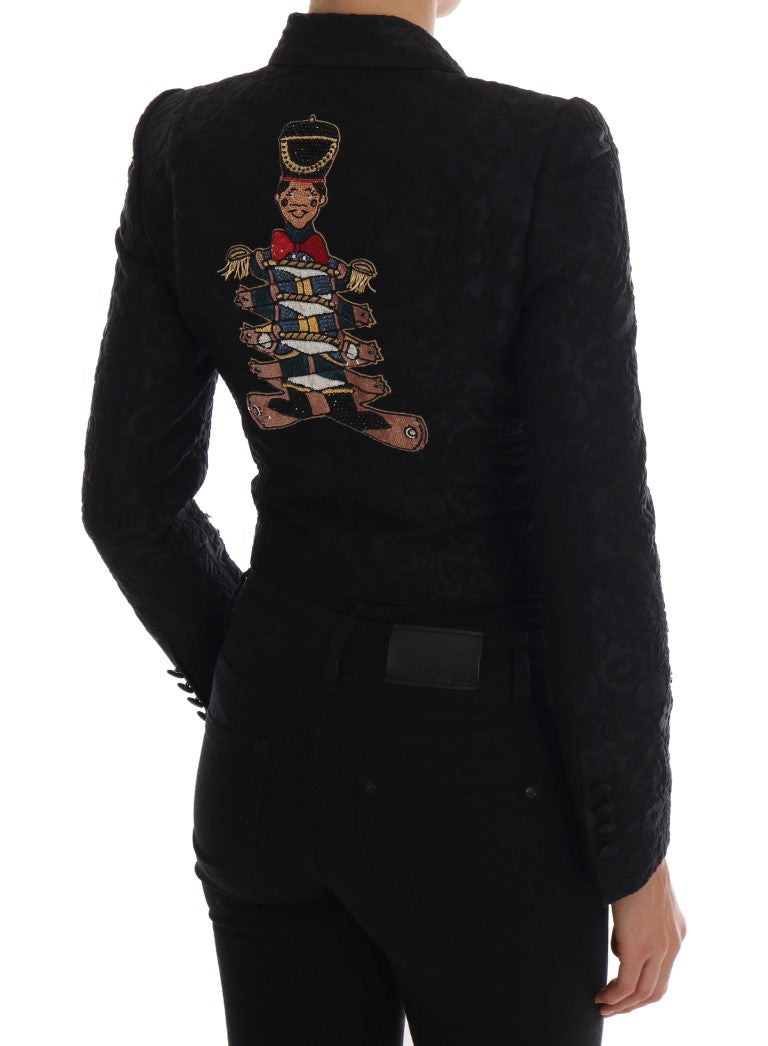 Dolce & Gabbana Schwarze Brokat-Blazer-Jacke
