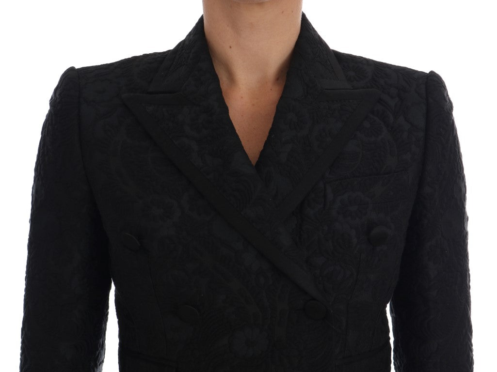Dolce & Gabbana Schwarze Brokat-Blazer-Jacke